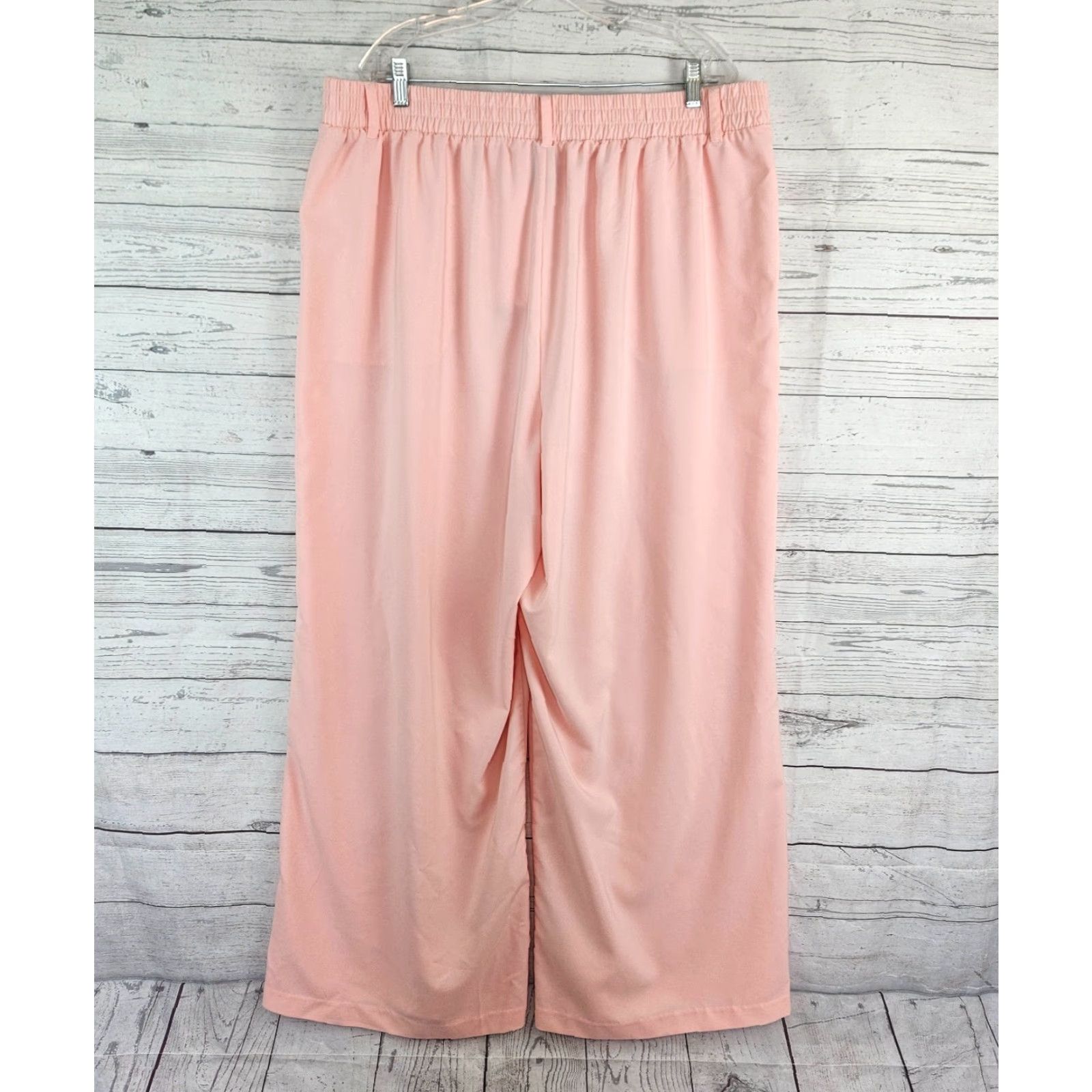 Torrid Torrid Womens Wide Leg Pants Sz 18 Solid Pink High Rise Size 40" / US 18 - 3 Thumbnail