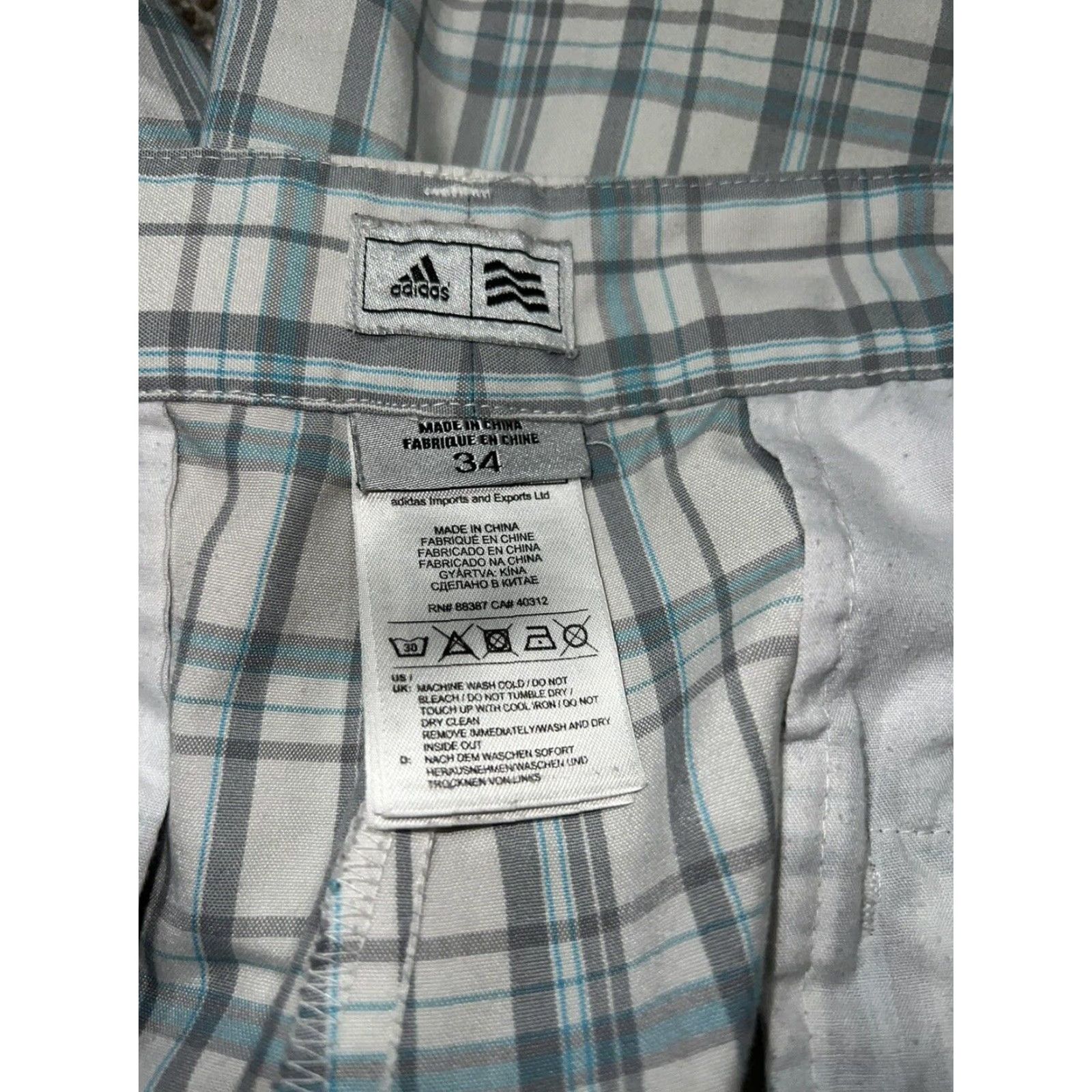 Adidas VINTAGE Adidas Men's Golf Shorts Bermuda Athletic Plaid Blue/Grey Size 34 Size US 34 / EU 50 - 5 Thumbnail