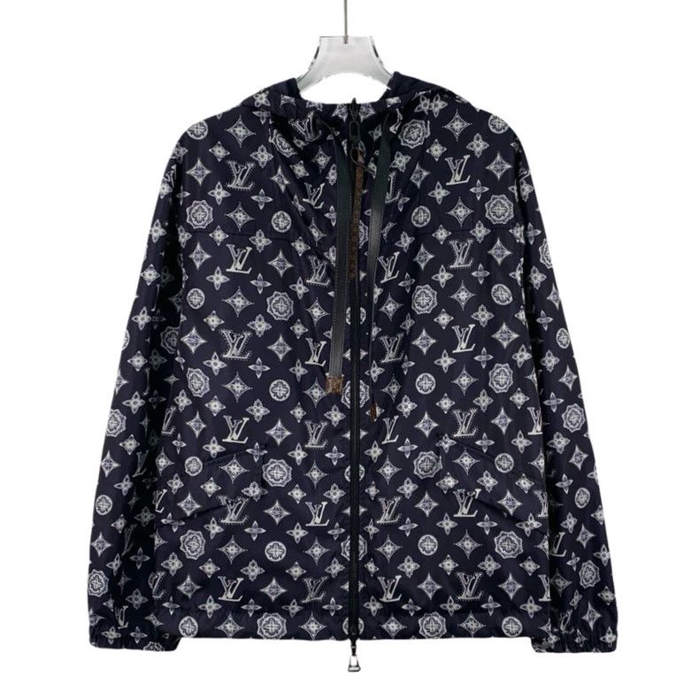 Louis Vuitton Louis Vuitton 25 dark blue logo full print hooded drawstri Size XS / US 0-2 / IT 36-38 - 1 Thumbnail