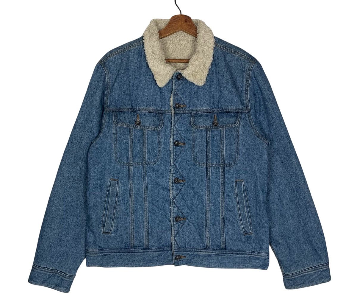 GU Gu denim sherpa Japanese Brand Outdoor Streetwear Jacket Size US M / EU 48-50 / 2 - 1 Thumbnail