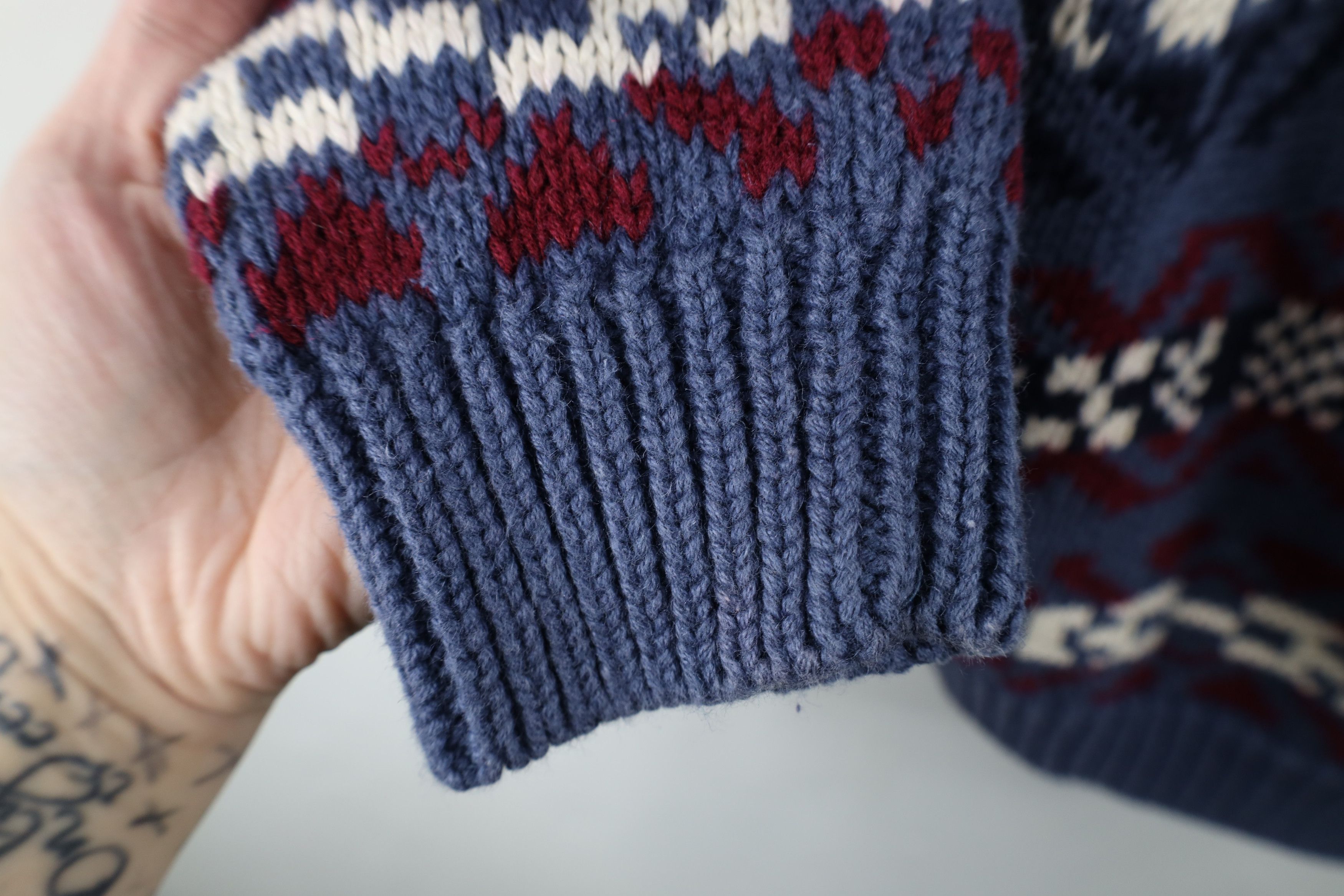 Vintage Vintage 90s Streetwear Fair Isle Cotton Knit Sweater Size US M / EU 48-50 / 2 - 6 Thumbnail