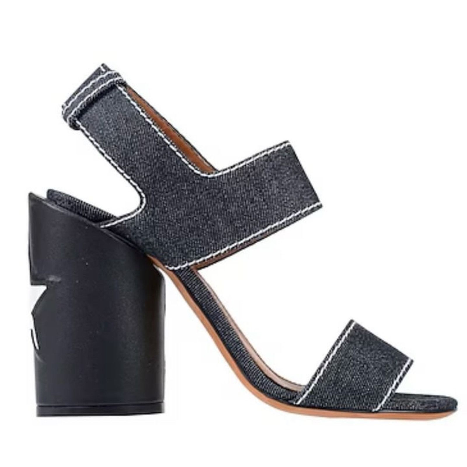 Givenchy RARE GIVENCHY Denim Blue Sandal Star Block Heels | Sz. 36 Size US 5.5 / IT 35.5 - 5 Thumbnail