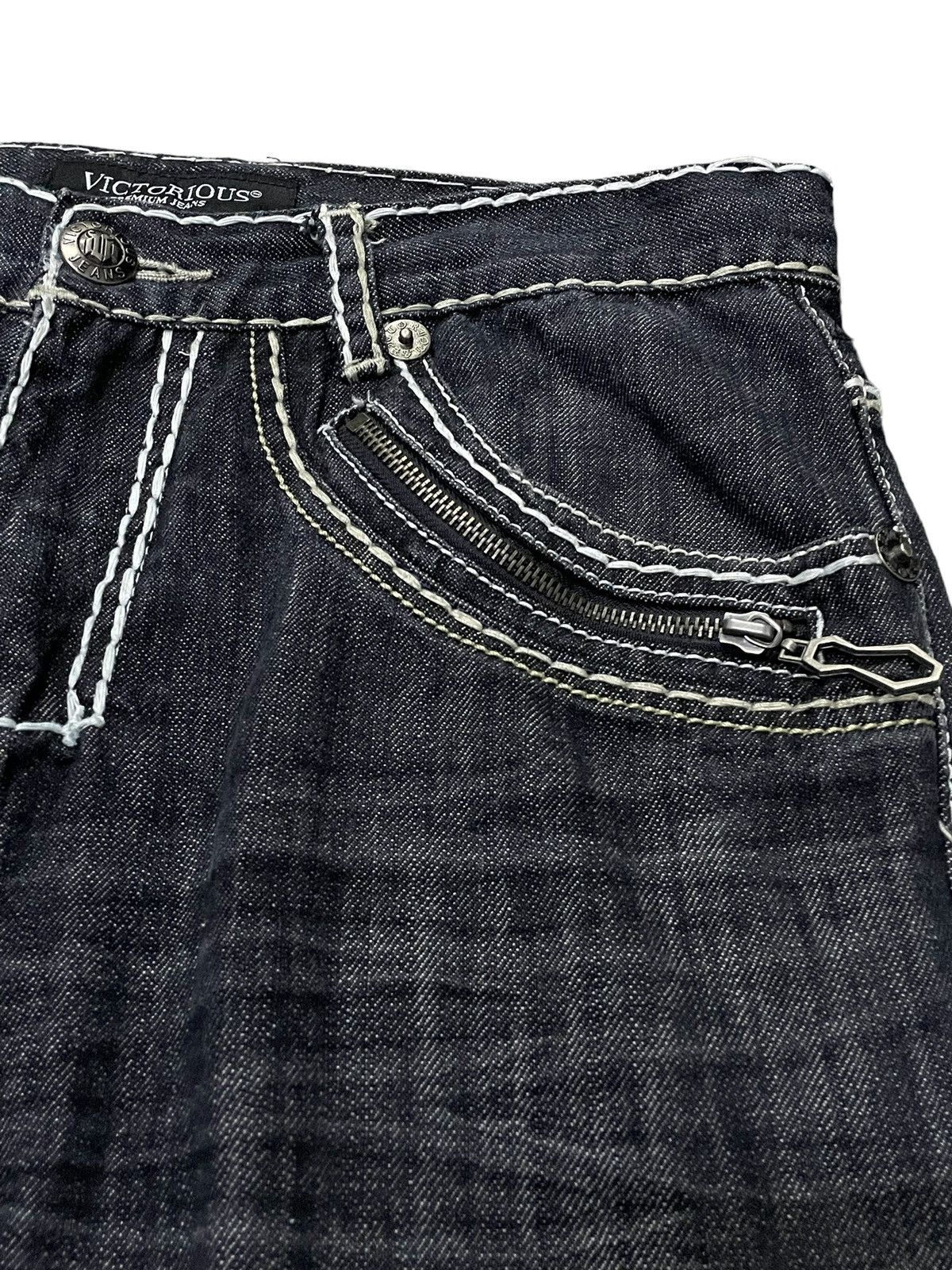 Designer × Japanese Brand Victorious Japan Heavy Thick Stitch Stud Large Poket Jeans Size US 34 / EU 50 - 10 Thumbnail