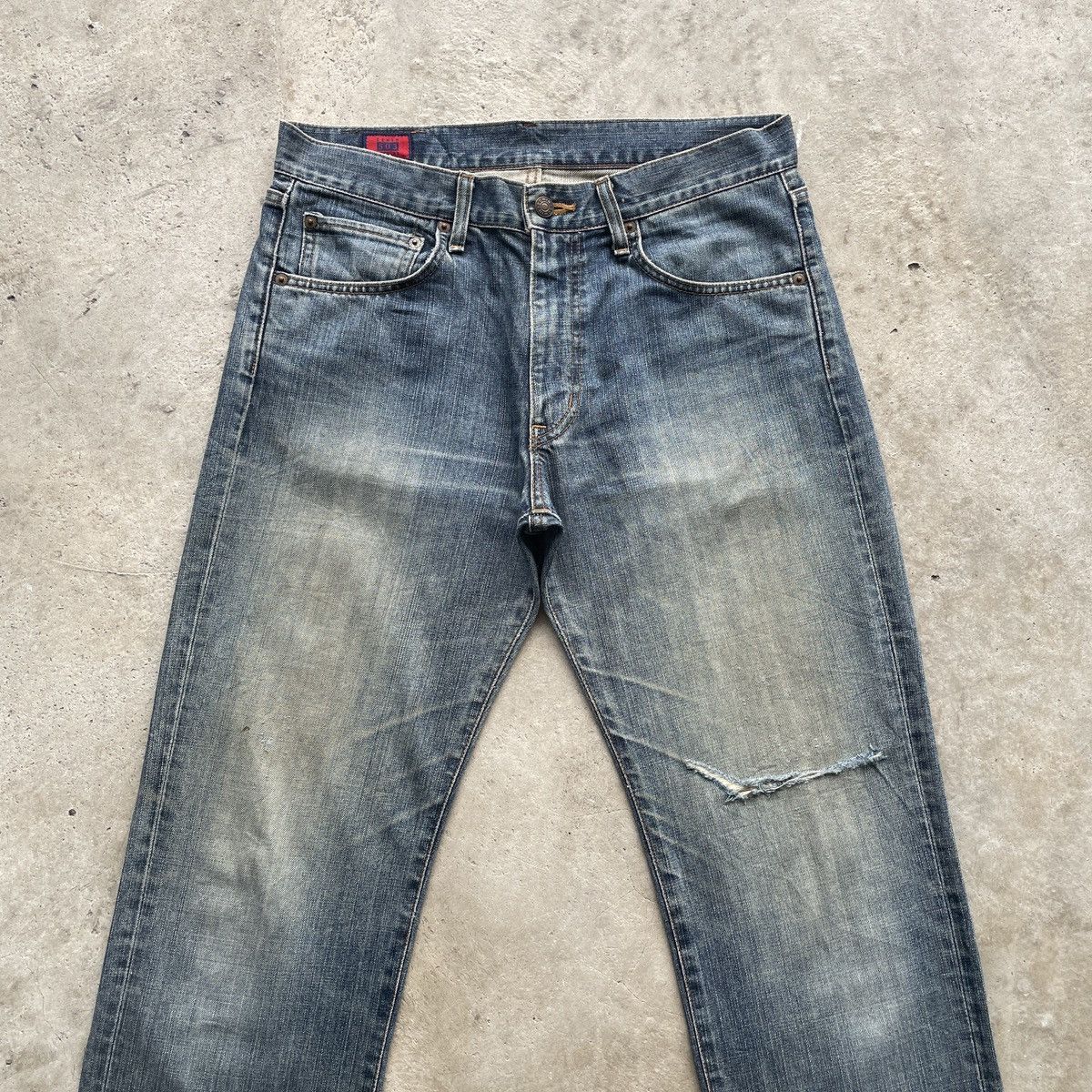 Edwin × Japanese Brand × Jean Vintage Edwin 503 Regular Distressed Jeans Faded Denim Pants Size US 33 - 3 Thumbnail