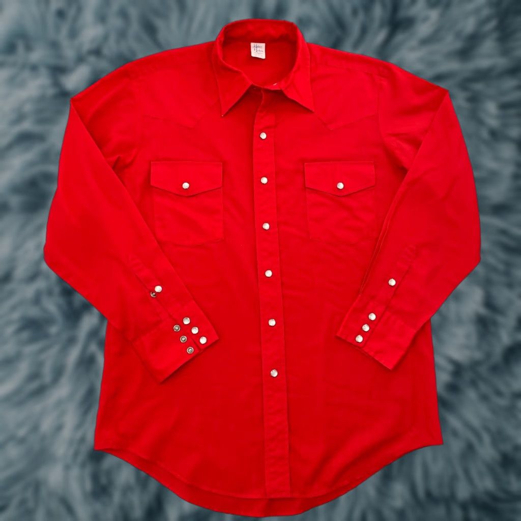 Vintage VINTAGE Malco Modes Shirt Adult 16/33 Red San Francisco Pearl Snap Western Mens Size US L / EU 52-54 / 3 - 1 Thumbnail