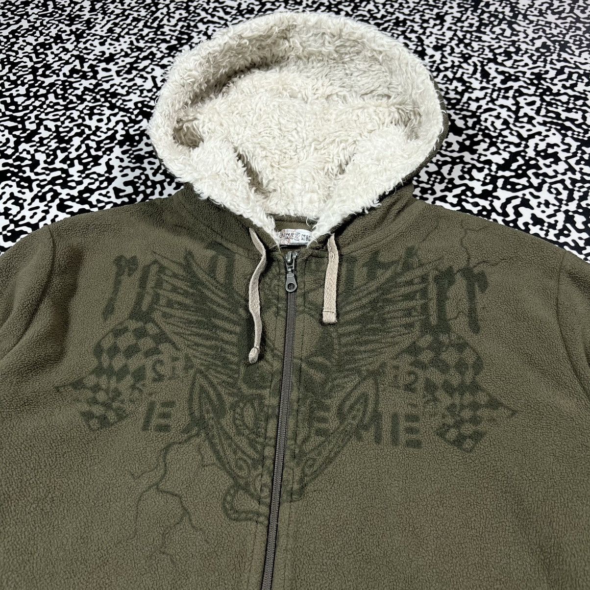Japanese Brand Vintage Y2K Japanese Affliction Skull Tribal Fur Faux Hoodie Size US L / EU 52-54 / 3 - 8 Thumbnail