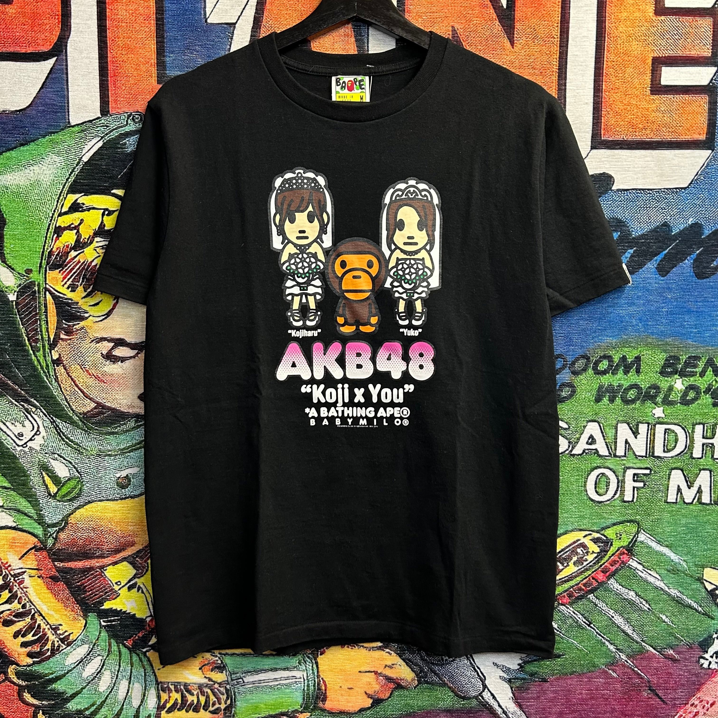 image of Bape X Akb48 Koji & You Tee in Black, Men's (Size Medium)