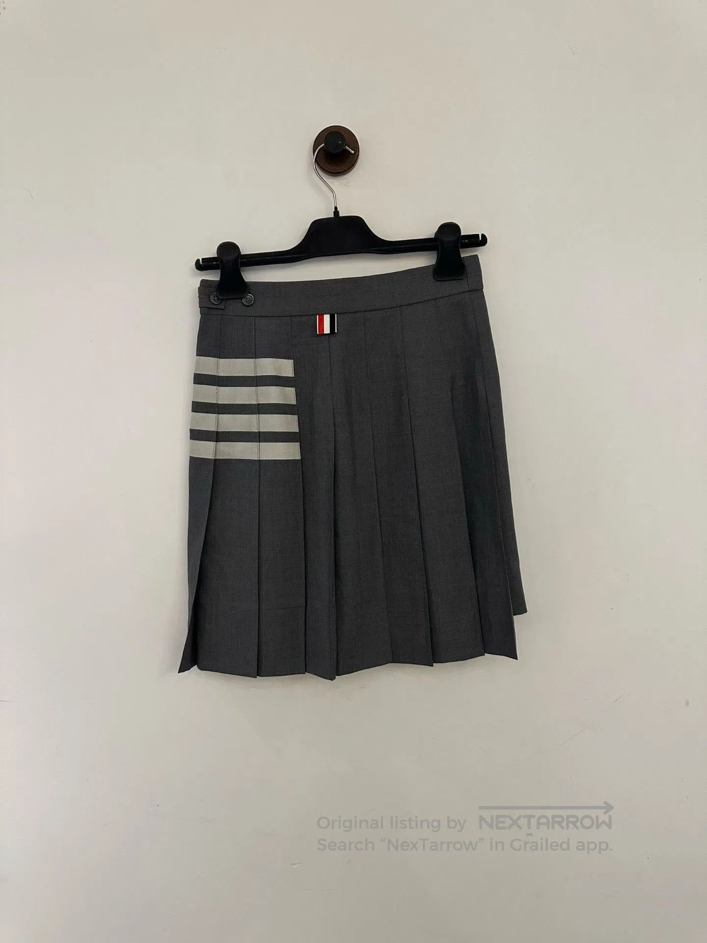 Thom Browne Thom Browne Grey Pleated Skirt| Size 35" - 2 Thumbnail