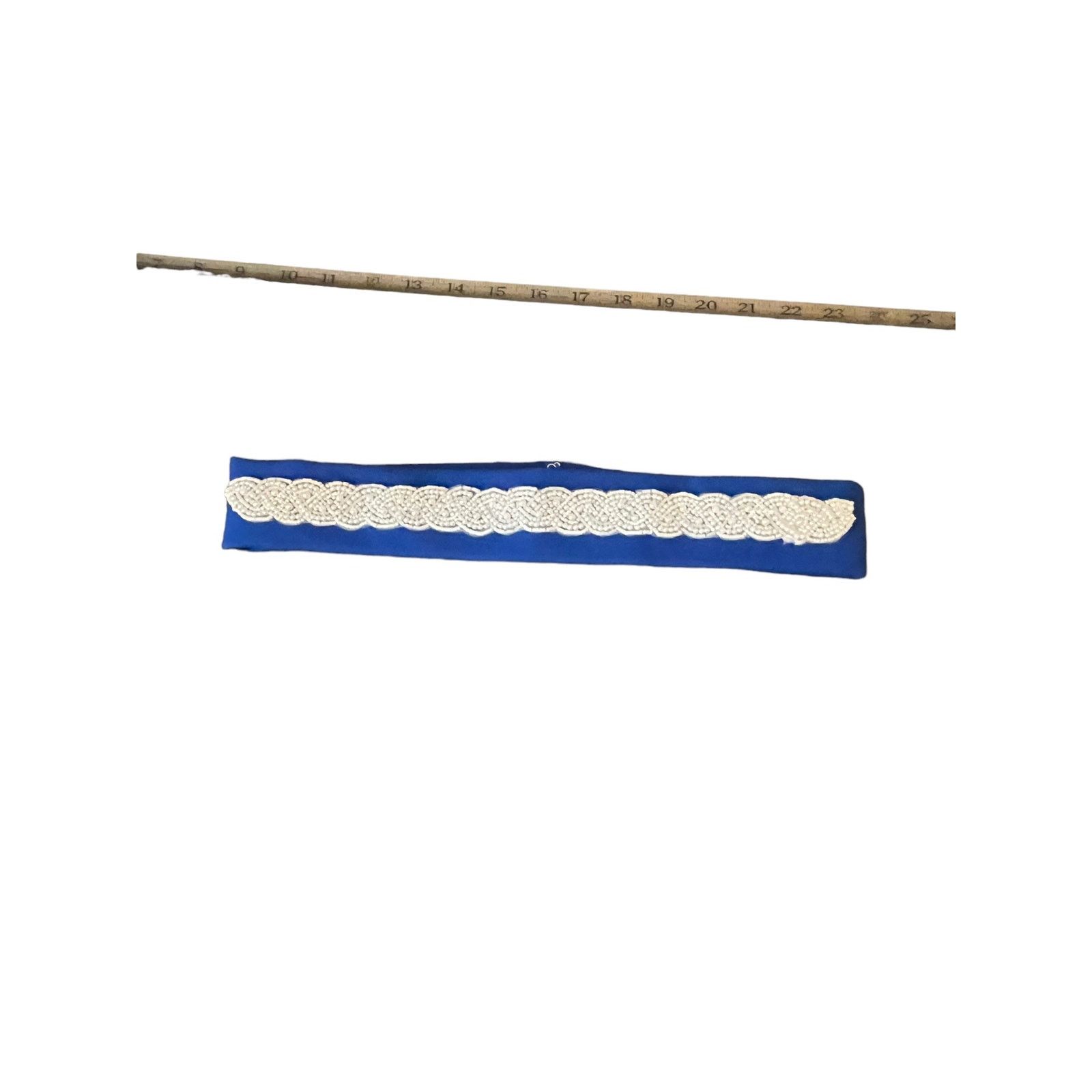 Other Handmade Blue canvas fabric pearl bridal belt Size ONE SIZE - 15 Thumbnail