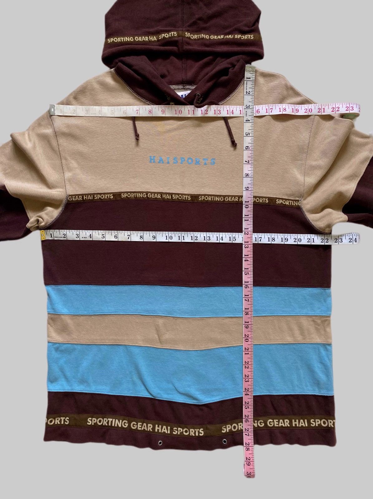Hai Sporting Gear Vintage HAI Sporting Gear Panelled Stripe Hoodie Size US M / EU 48-50 / 2 - 5 Thumbnail