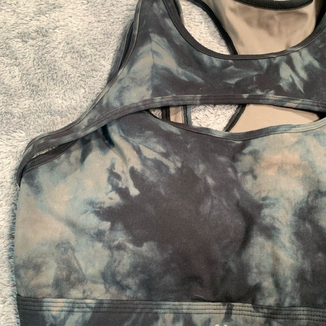 Vintage ALPHALETE Black and Gray Tie-Dye Sports Bra L Bra Women Size ONE SIZE - 3 Thumbnail