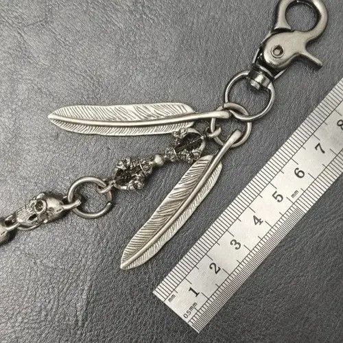 VIBE Japanese Peripheral Skull and Feather Goth Waist Chain Size ONE SIZE - 6 Thumbnail