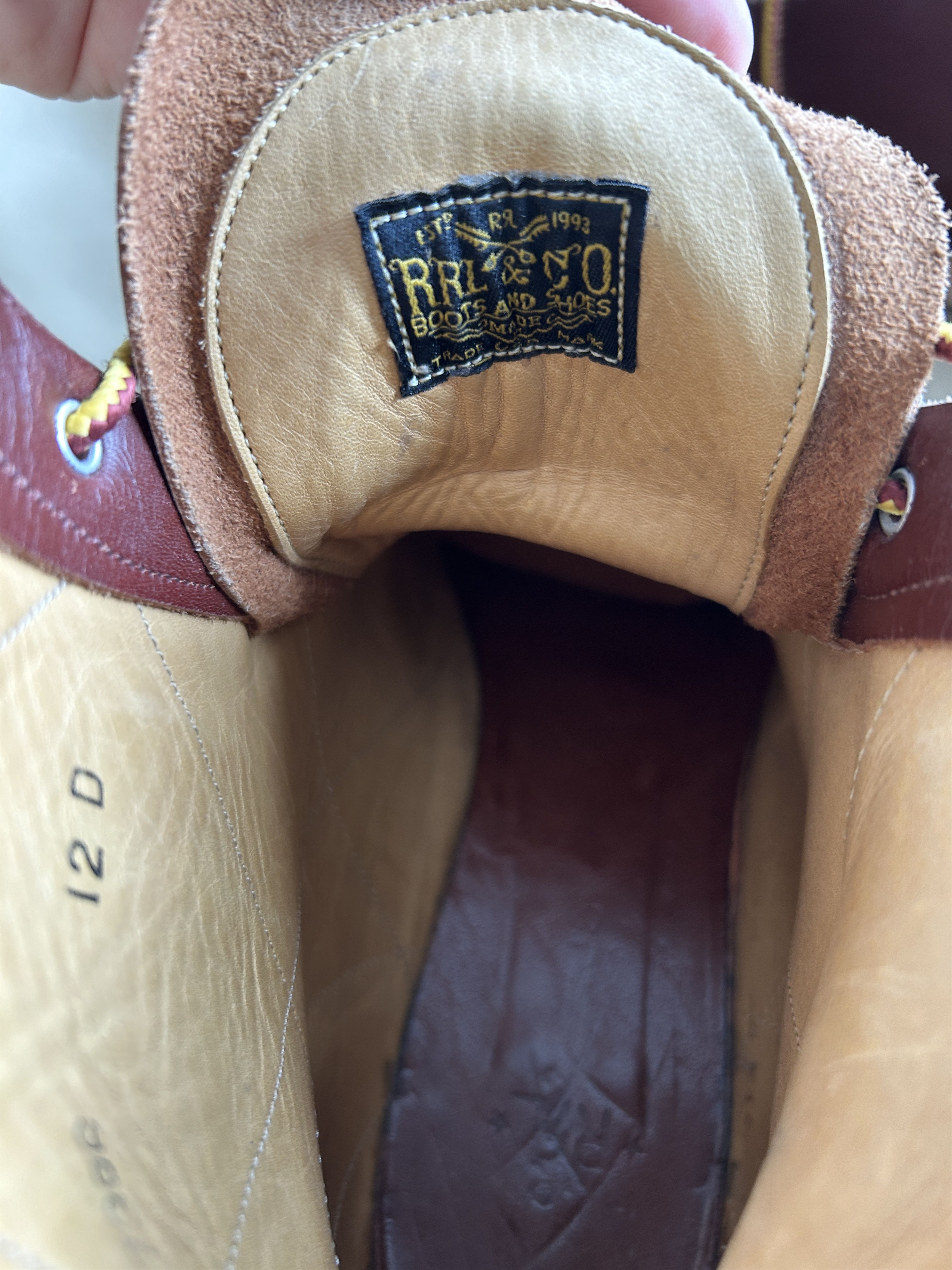 RRL Ralph Lauren Canyon Made in USA Vintage Leather Hiking Boots Size US 12 / EU 45 - 2 Thumbnail