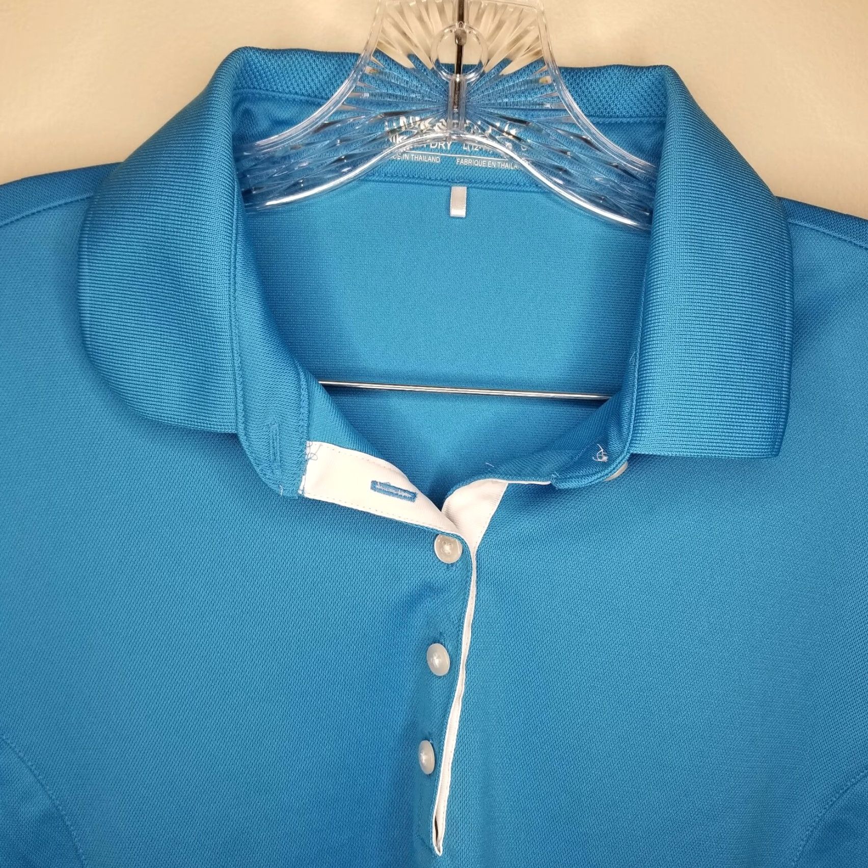 Nike NIKE GOLF Womens Blue Short Sleeve Polo Size L Activewear Size 36" / US 14 / IT 50 - 3 Thumbnail