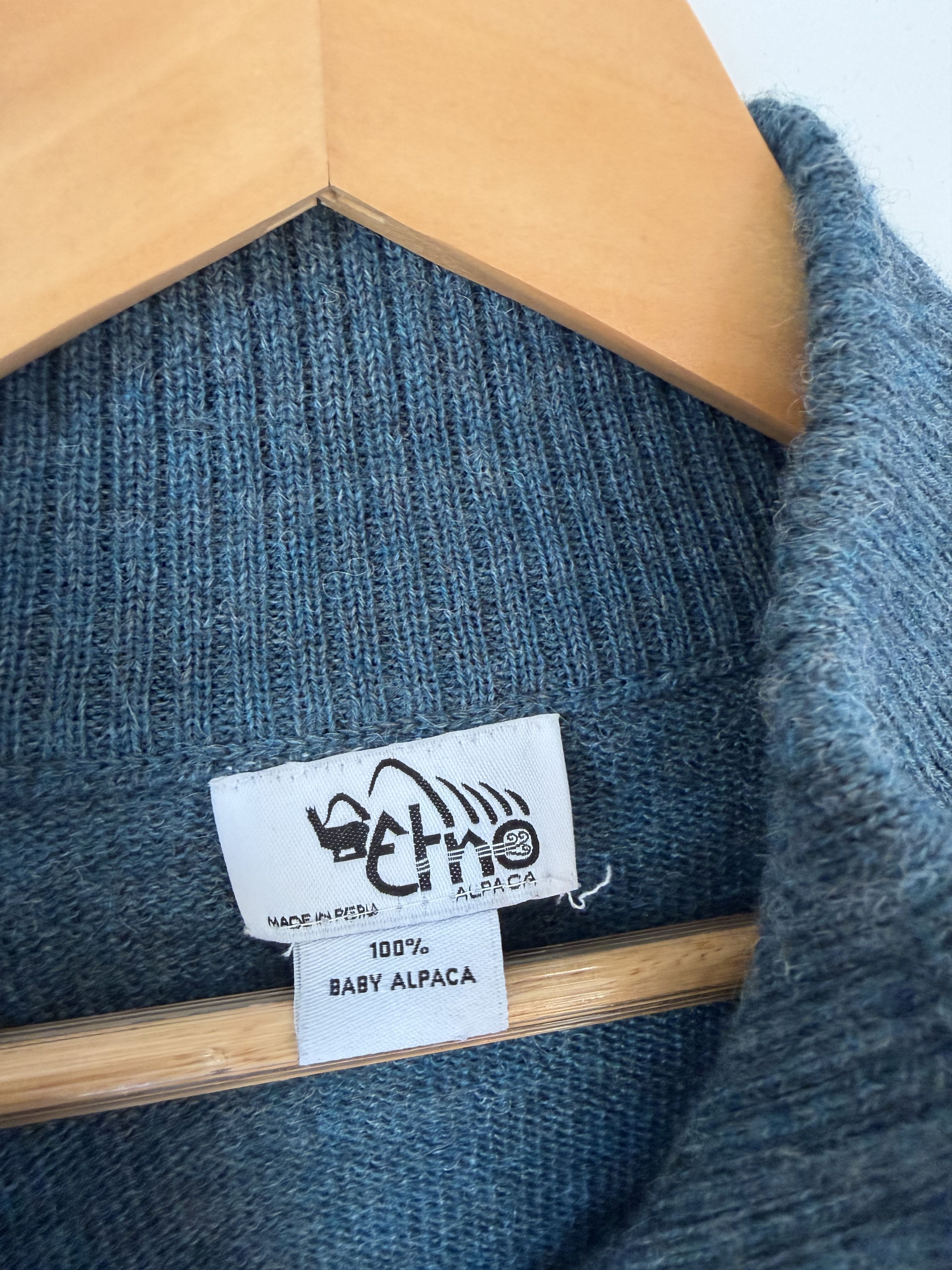 Etro Peru Unlimited 100% Baby Alpaca Quarter Zip Sweater Teal M Size US M / EU 48-50 / 2 - 2 Thumbnail