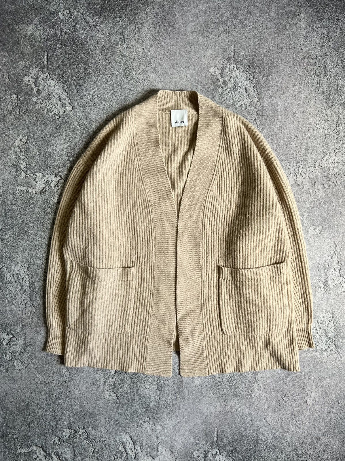 Allude × Designer Allude Open Front Cardigan Women’s Beige Sweater Sz M Size M / US 6-8 / IT 42-44 - 1 Thumbnail