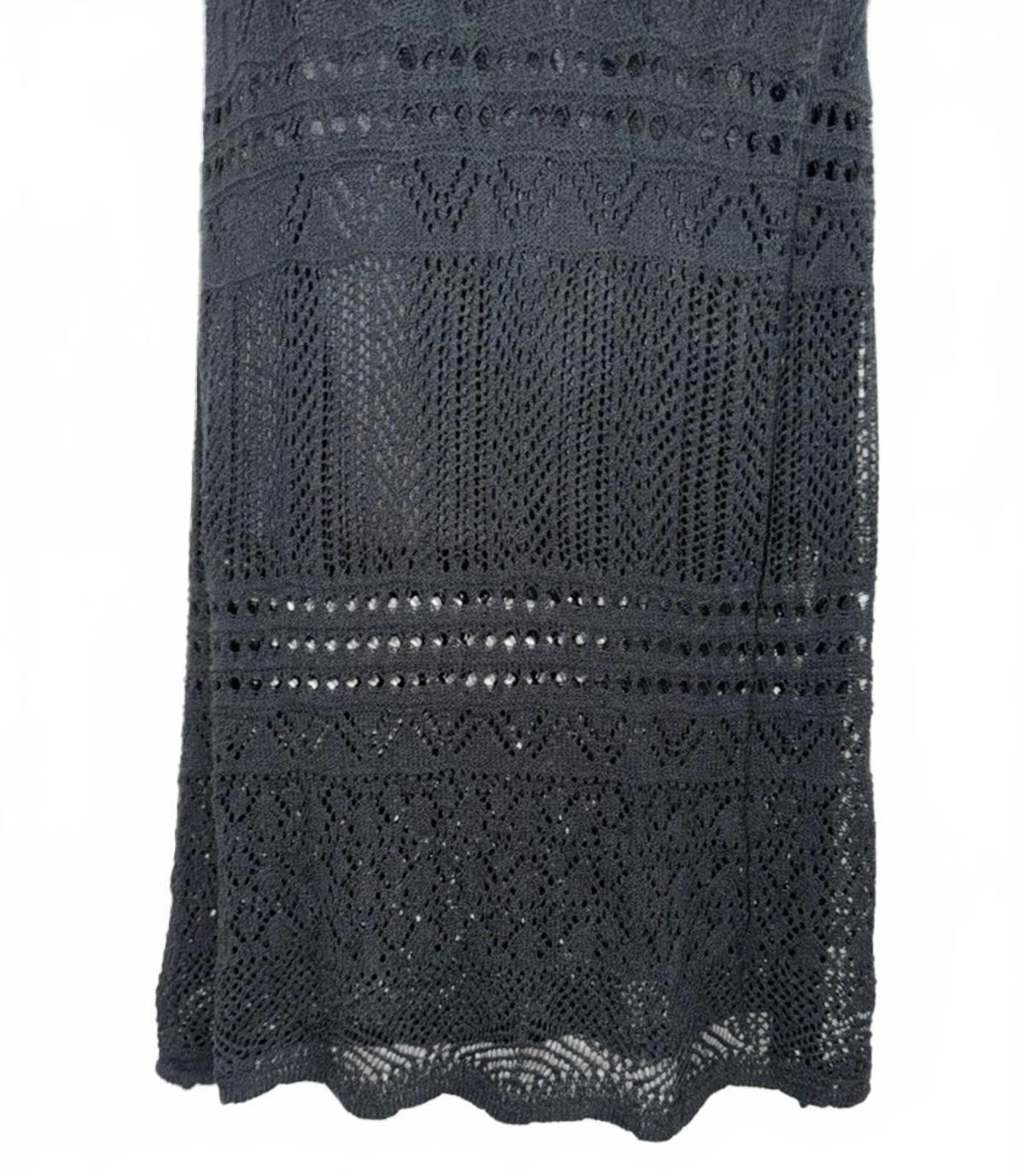 The Unbranded Brand Unbranded Knit Patterned Skirt in Black (SMALL) Size 28" / US 6 / IT 42 - 2 Thumbnail