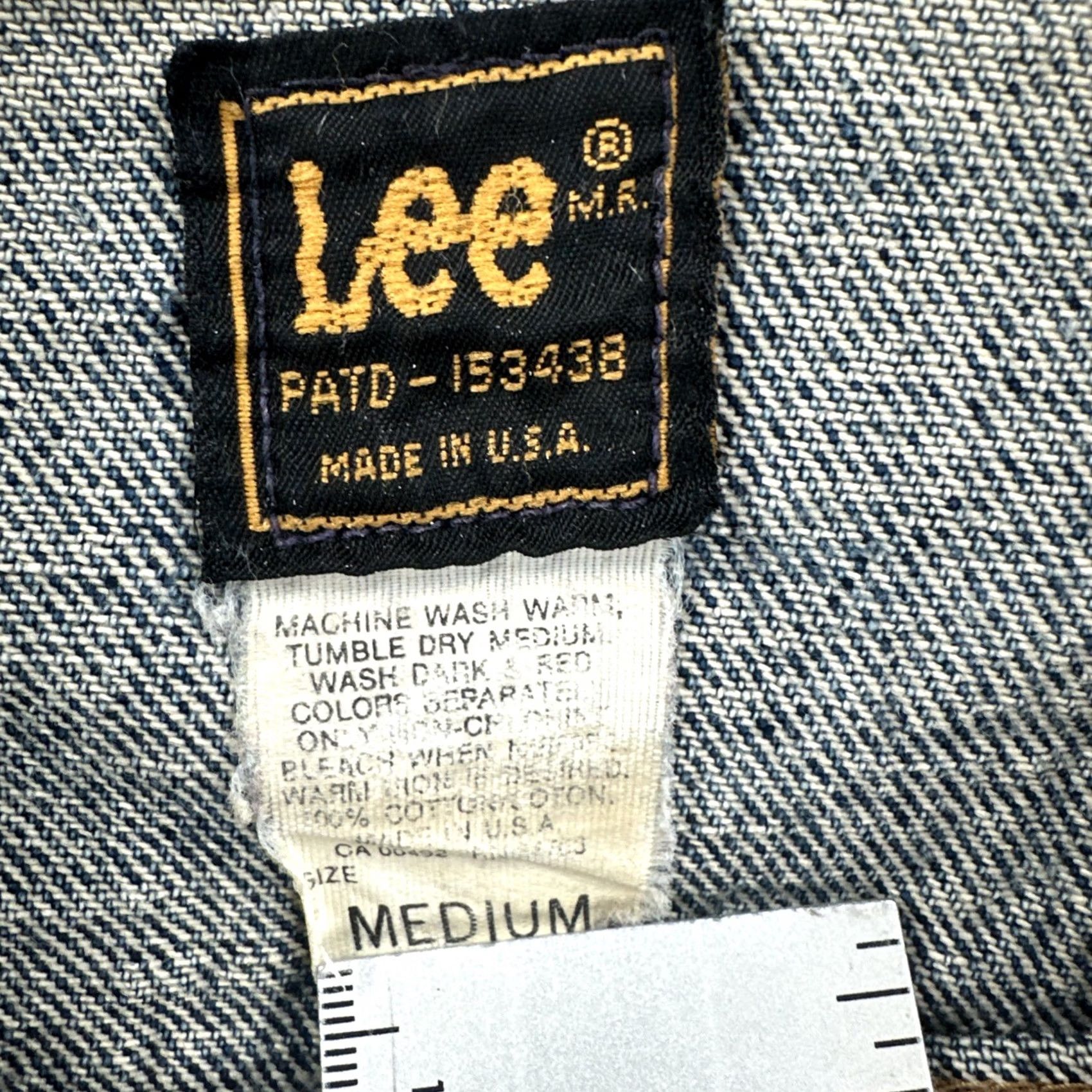 Lee VINTAGE Lee Riders M.R. Adult Medium PATD-153438 Made In USA Distressed Denim Jacket Rockabilly Blue Men Size US M / EU 48-50 / 2 - 7 Thumbnail