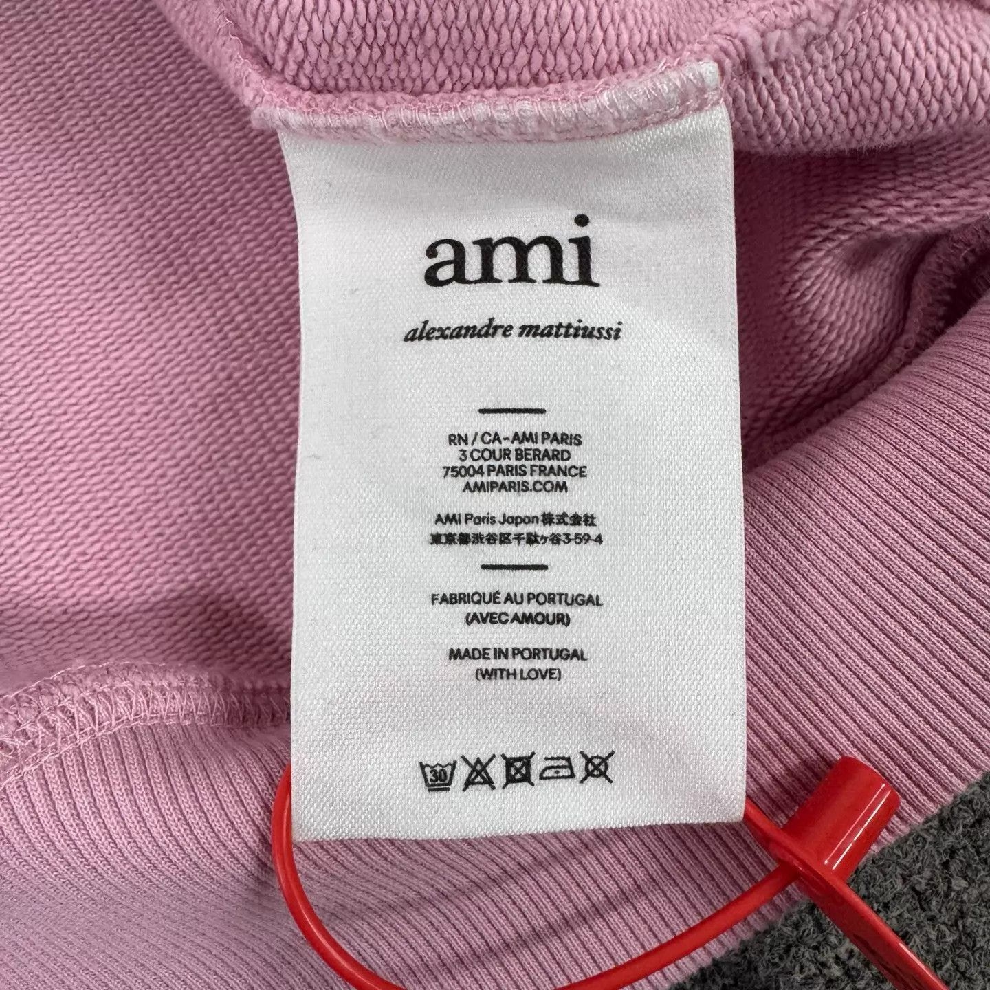 AMI Ami Pink Heart Embroidered Drawstring Hoodie L 99new Size L / US 10 / IT 46 - 7 Thumbnail