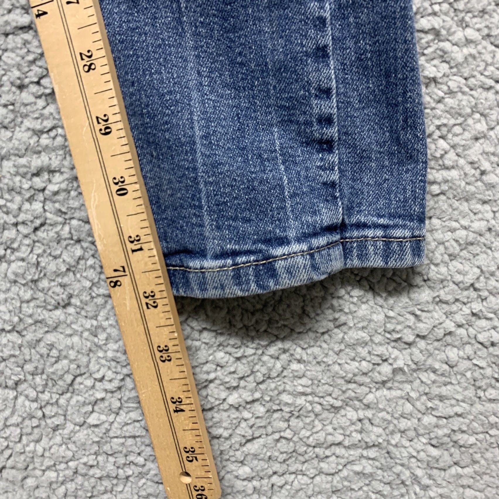 Denime Red Rivet Jeans Women’s 7 Blue Low Rise Skinny Denim Pockets Embroidered Flap 5-Pocket Size 28" / US 6 / IT 42 - 6 Thumbnail