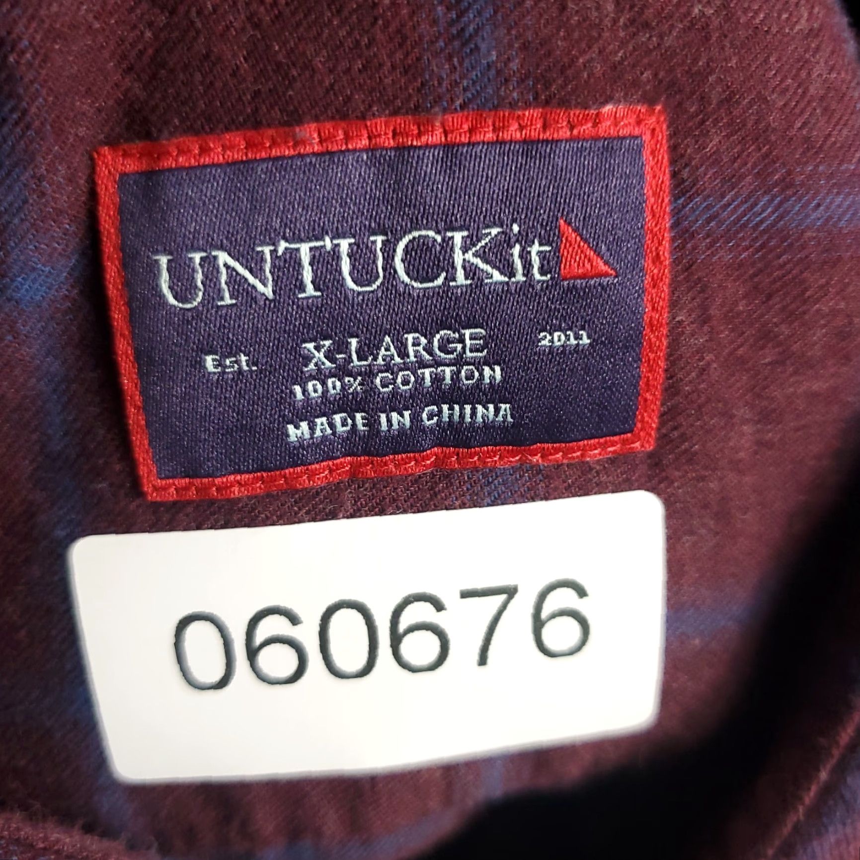 UNTUCKit VINTAGE UNTUCKit Men’s Shirt XL Red Blue Check Flannel Button-Up Long Sleeve Casual Formal Workwear Size US XL / EU 56 / 4 - 8 Thumbnail