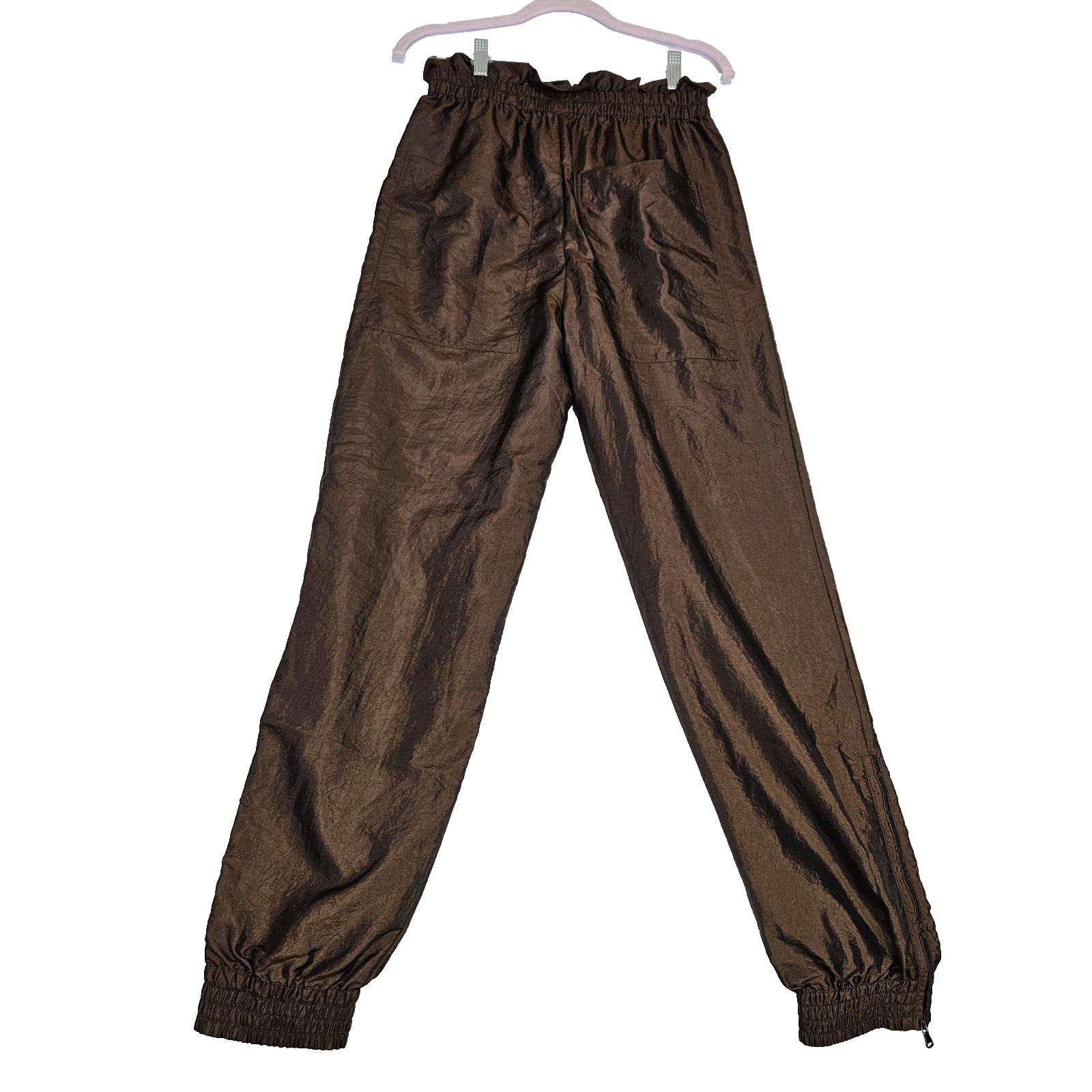 Tibi TIBI Crispy Nylon Felix Jogger Metallic Brown Oversize Baggy Size 27" / US 4 / IT 40 - 21 Thumbnail