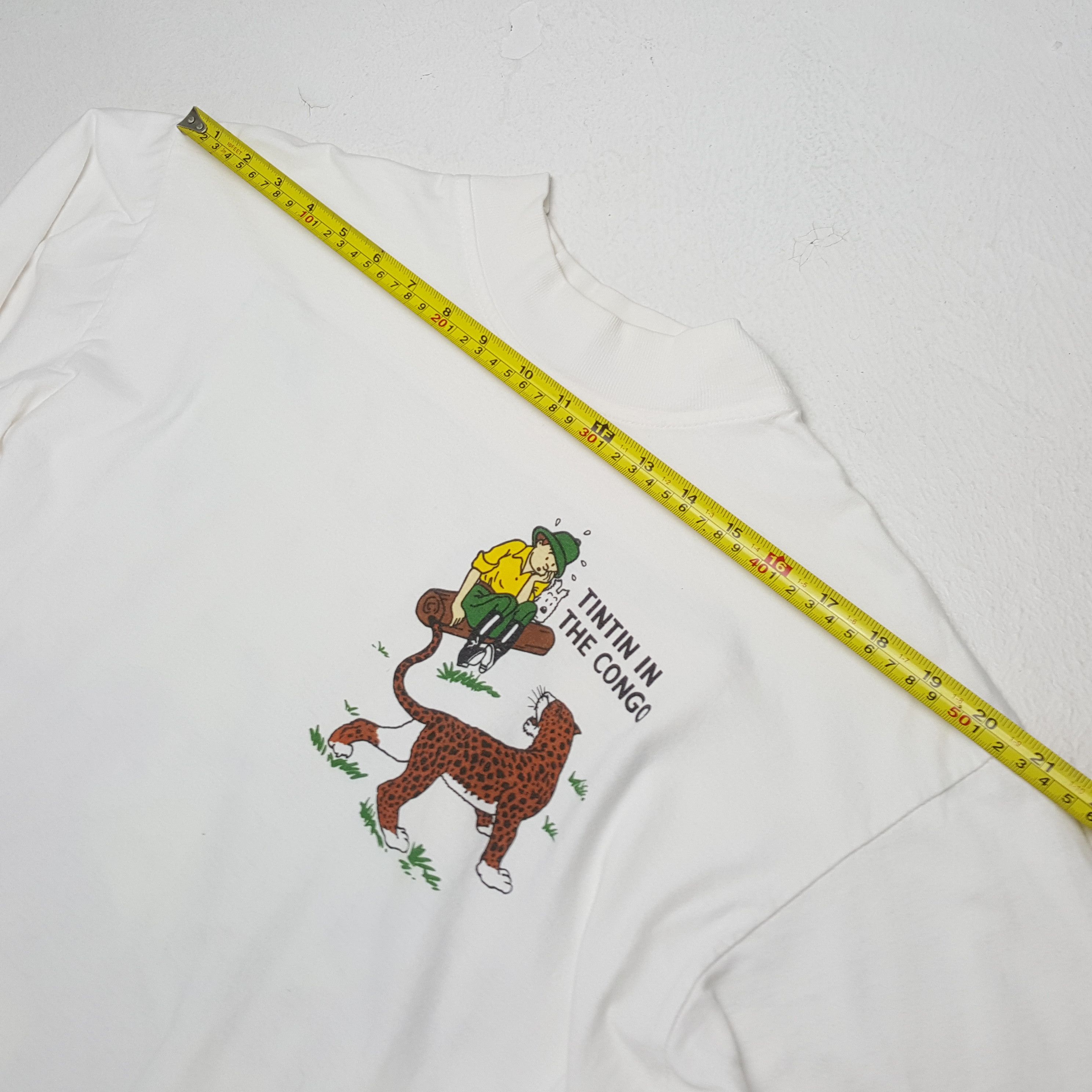 Vintage Vintage TINTIN IN THE CONGO American Cartoon Movie T-Shirts Size US L / EU 52-54 / 3 - 5 Thumbnail