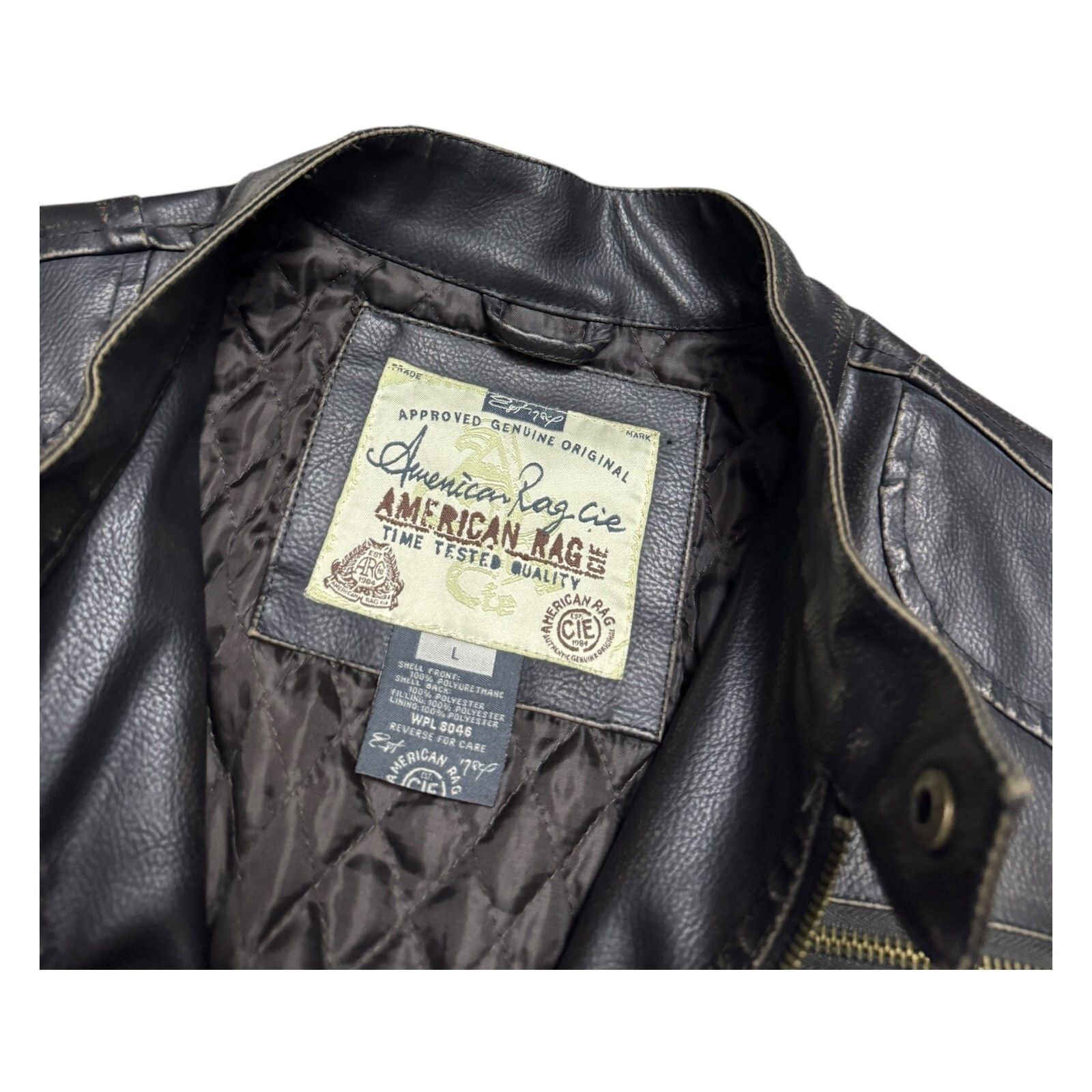 American Rag AMERICAN RAG FAUX LEATHER Motorcycle Bomber Jacket Large Size US L / EU 52-54 / 3 - 6 Thumbnail