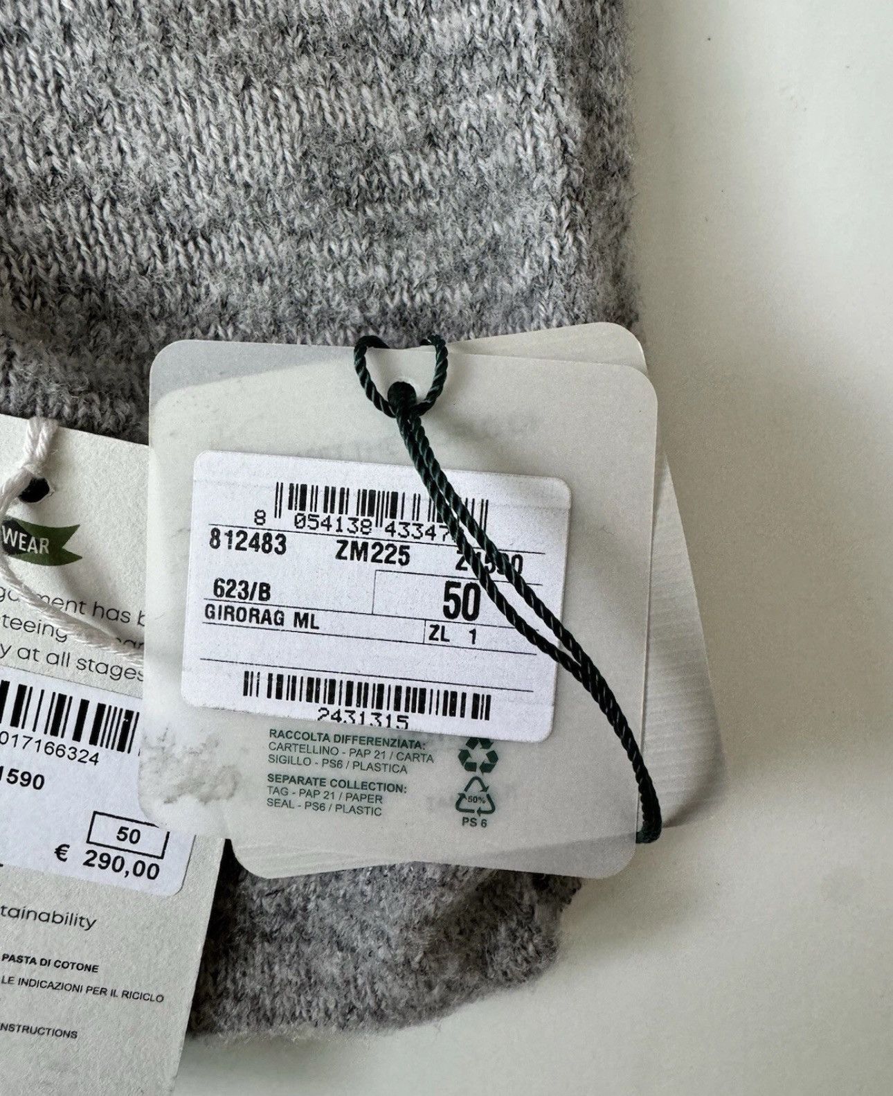 Zanone Zanone Mens Grey Knitwear Size US M / EU 48-50 / 2 - 6 Thumbnail