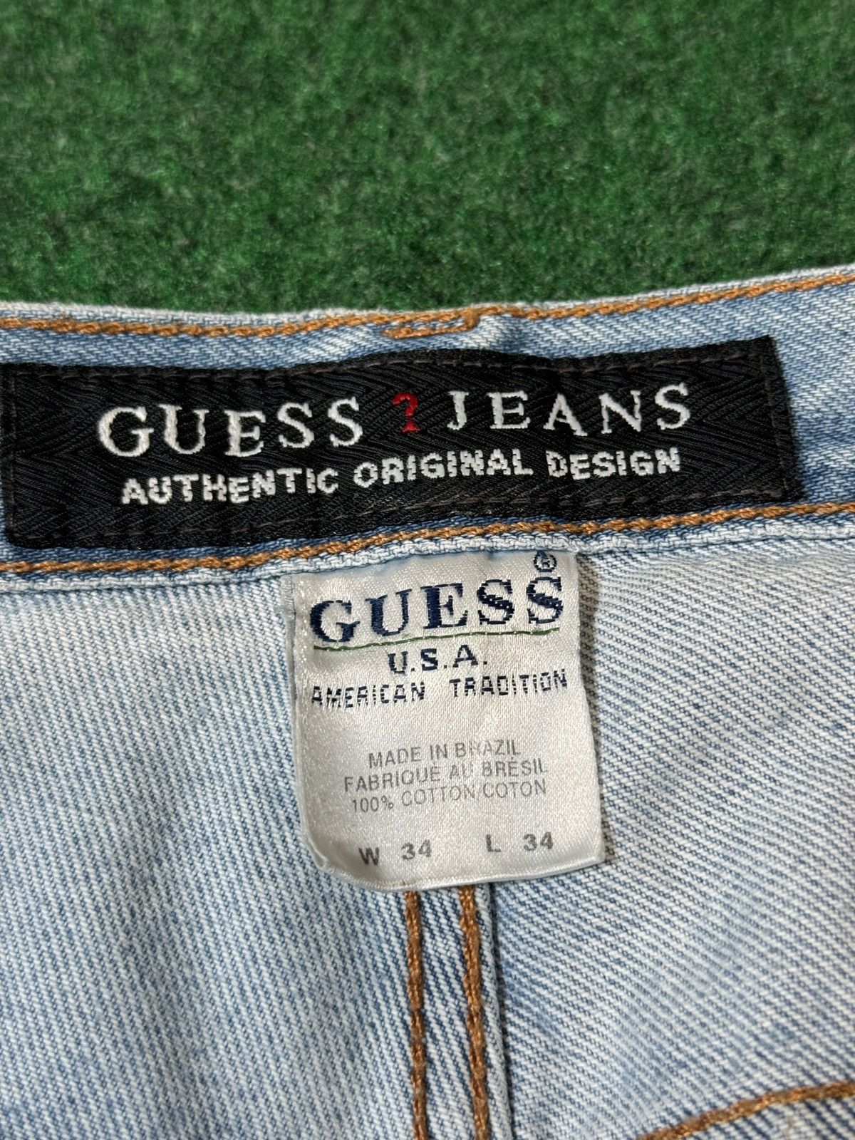 Guess × Vintage Y2k Guess Denim Light Wash Straight Leg Regular Fit Jeans Size US 34 / EU 50 - 3 Thumbnail