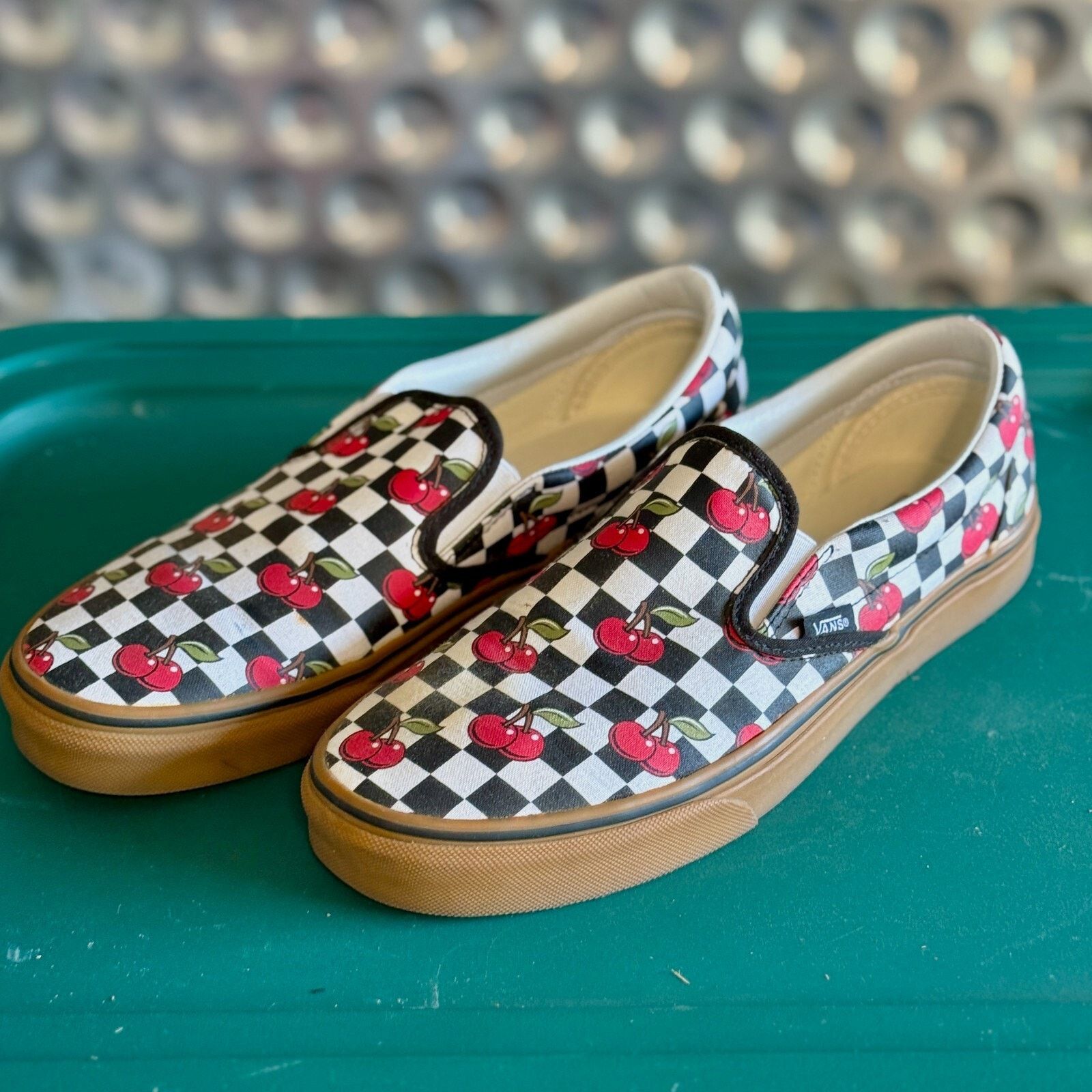 Vans Vans Cherry Checker Cherries Slip On Mens Size 9.5 | RARE Size US 9.5 / EU 42-43 - 1 Thumbnail