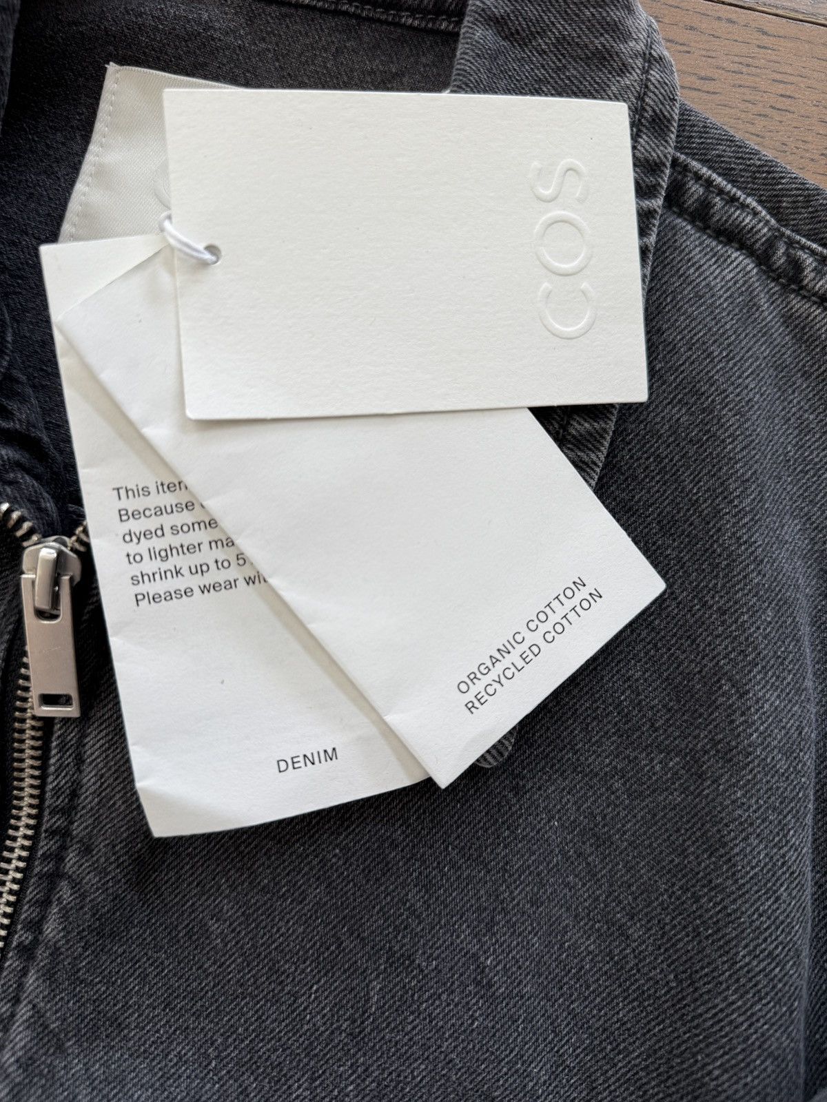 Cos COS Mens Organic Cotton Washed Charcoar Grey Denim Jacket XS Size US XS / EU 42 / 0 - 10 Thumbnail
