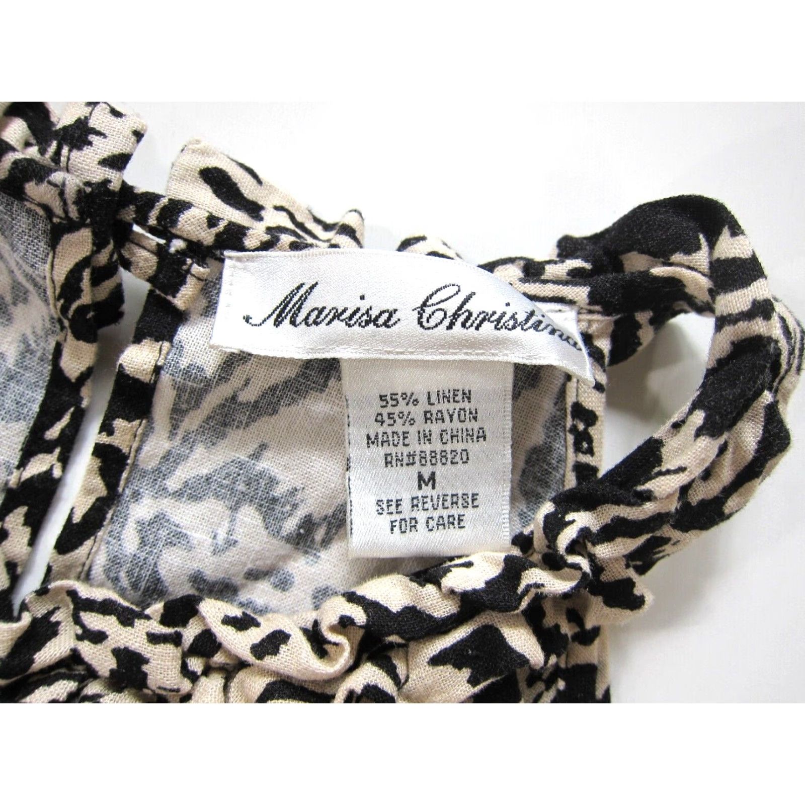 Vintage Marisa Christina Blouse Sleeveless High Neck Zebra Print Black XS-XL M Womens Blouse Size M / US 6-8 / IT 42-44 - 4 Thumbnail