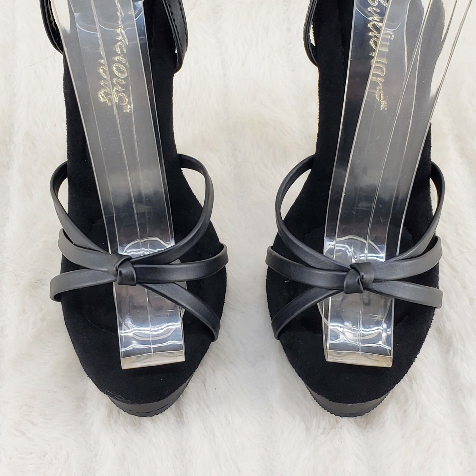 Other Sultry 638 Black Matte 6" High Heels Strappy Platform Sandal Size US 12 / IT 42 - 6 Thumbnail
