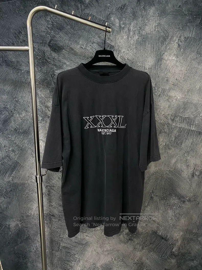 Balenciaga Letter Print Round Neck Short Sleeve T-Shirt