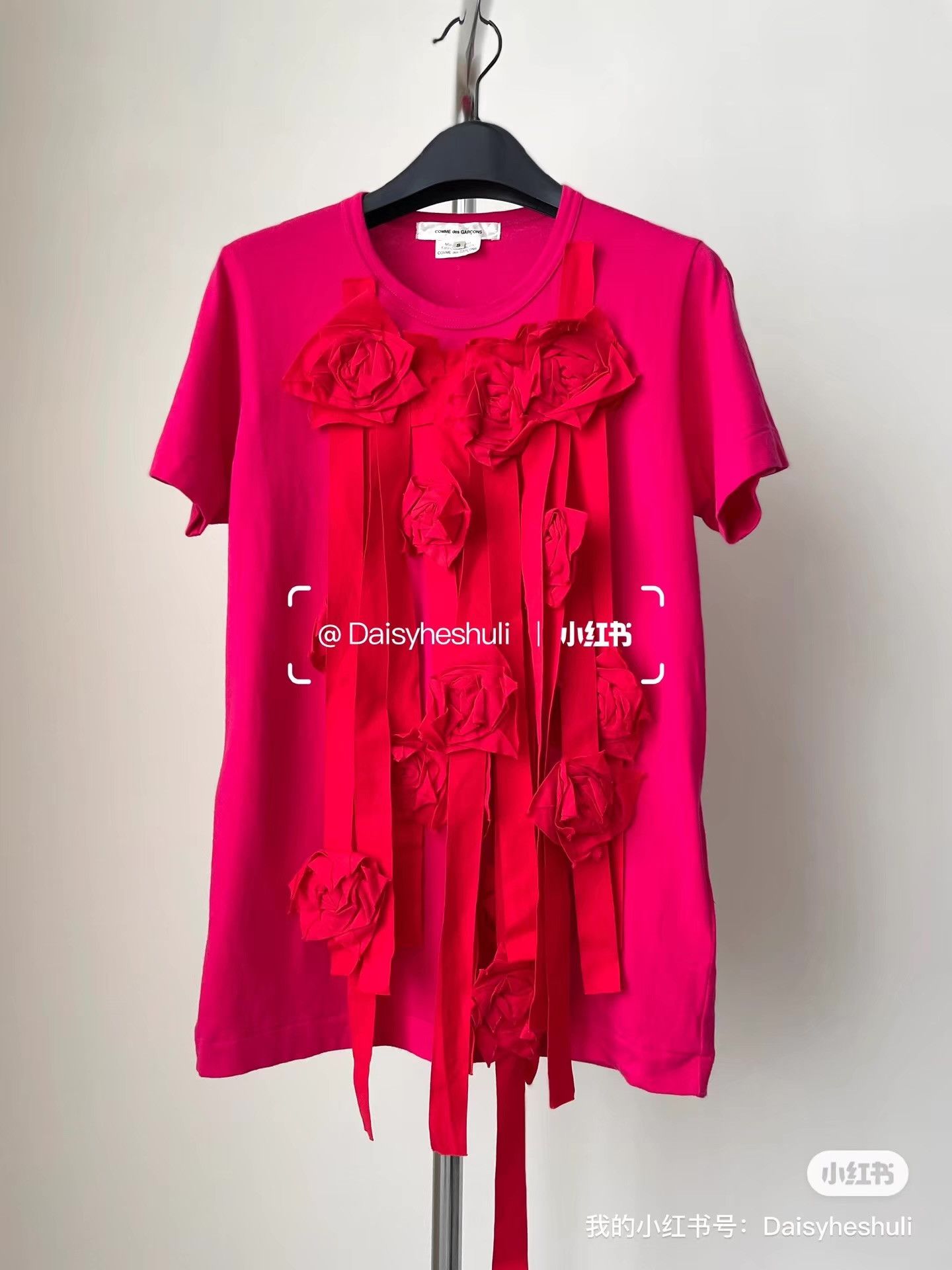 Comme des Garcons CDG Main Line Rose T-shirt Ｑ24 Size S / US 4 / IT 40 - 2 Thumbnail