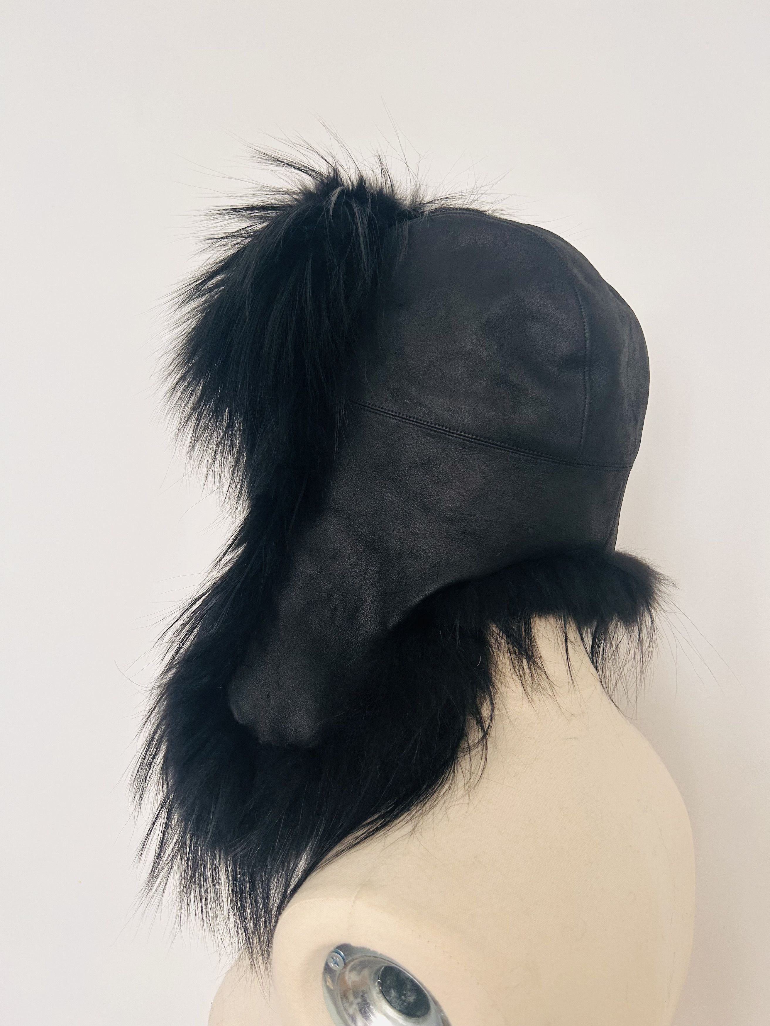 Saint Laurent Paris FW'18 Chapka Trapper Hat in Black Fox Fur Size ONE SIZE - 5 Thumbnail