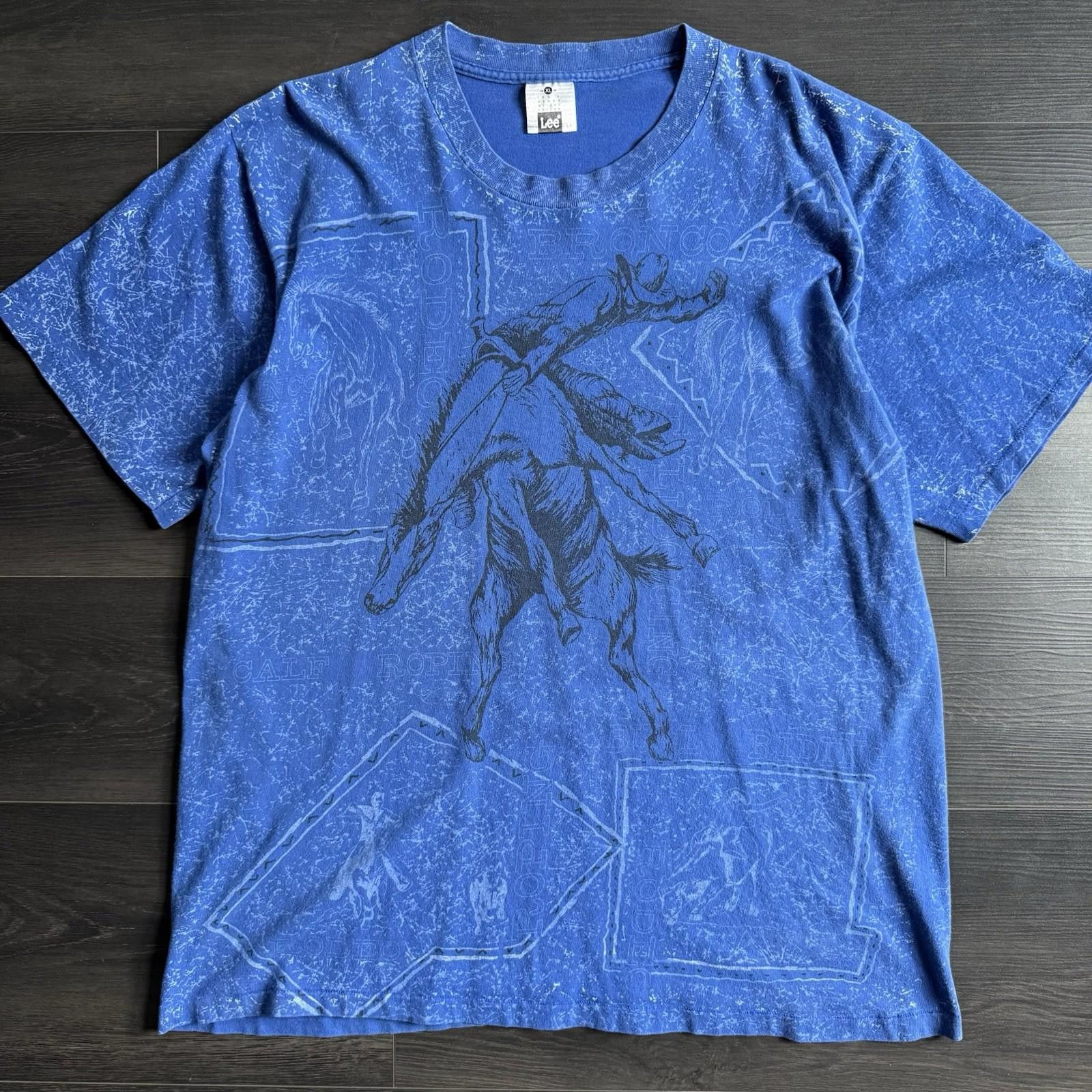 Vintage Vintage Lee Horse Cowboy Rodeo 90s T Shirt Size US XL / EU 56 / 4 - 1 Thumbnail