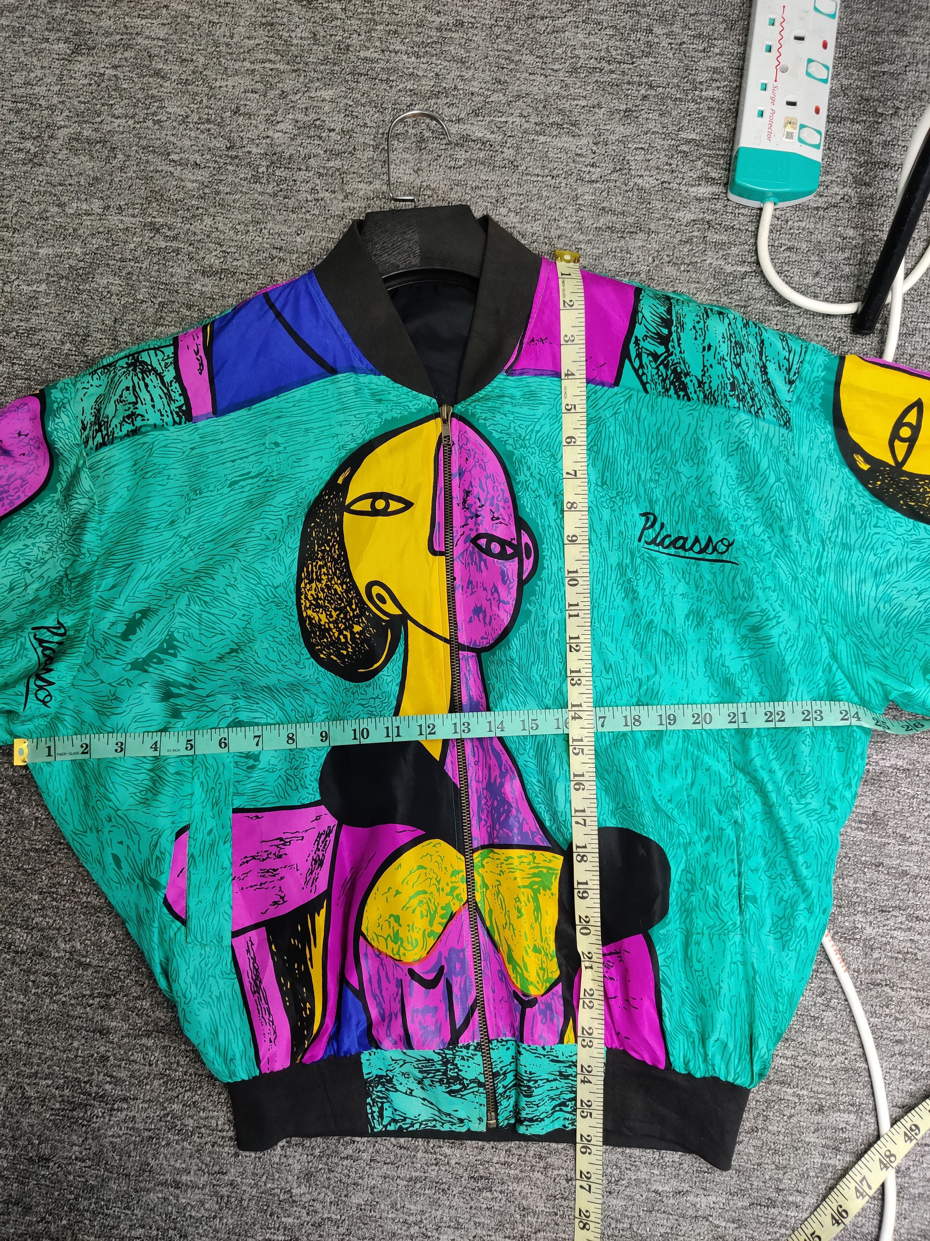 Vintage Vintage Picasso Silk Art Bomber Jacket Size US XL / EU 56 / 4 - 13 Thumbnail