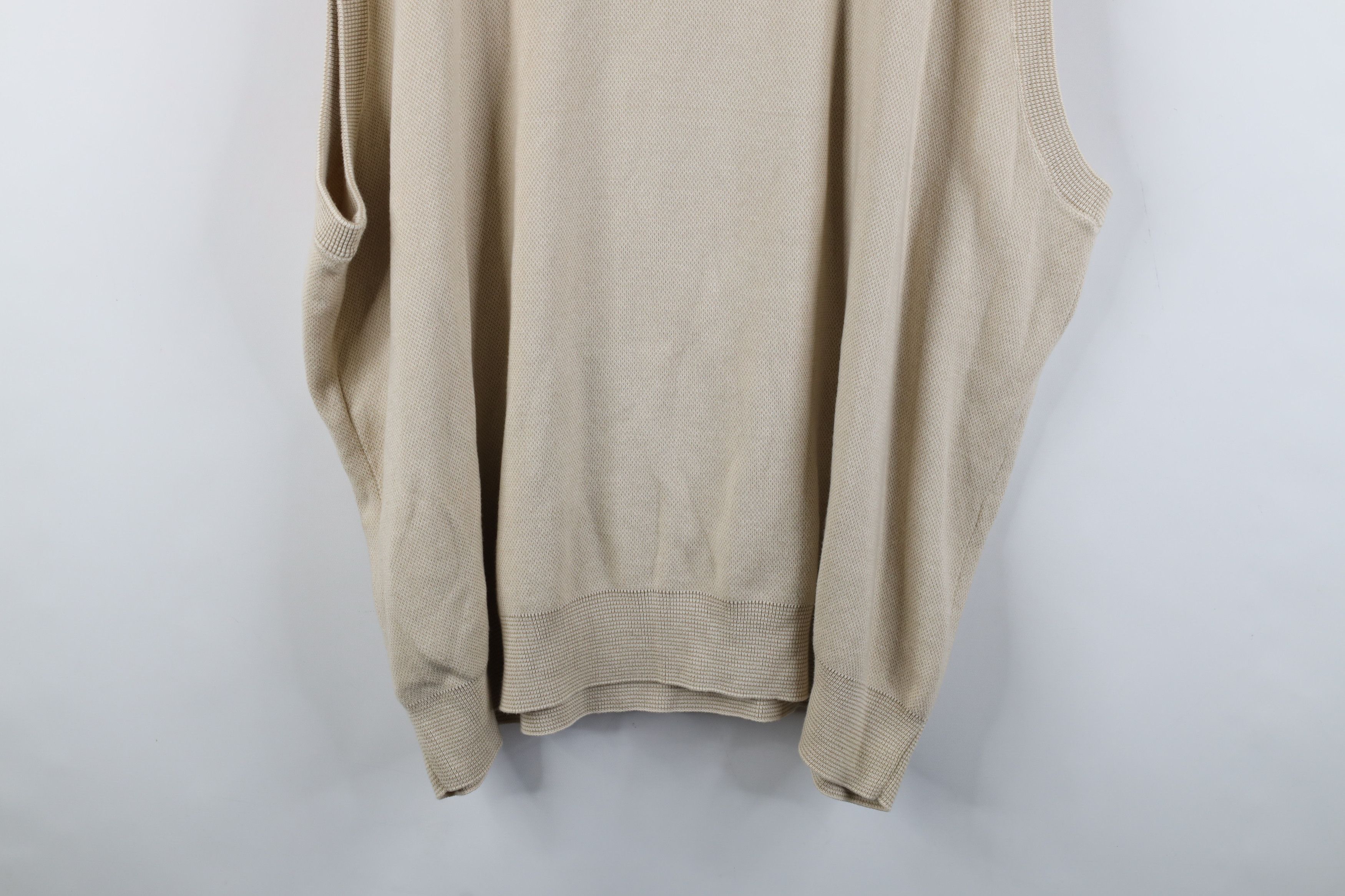 Vintage Vintage 90s Streetwear Thermal Knit Sweater Vest Beige Size US XXL / EU 58 / 5 - 10 Thumbnail
