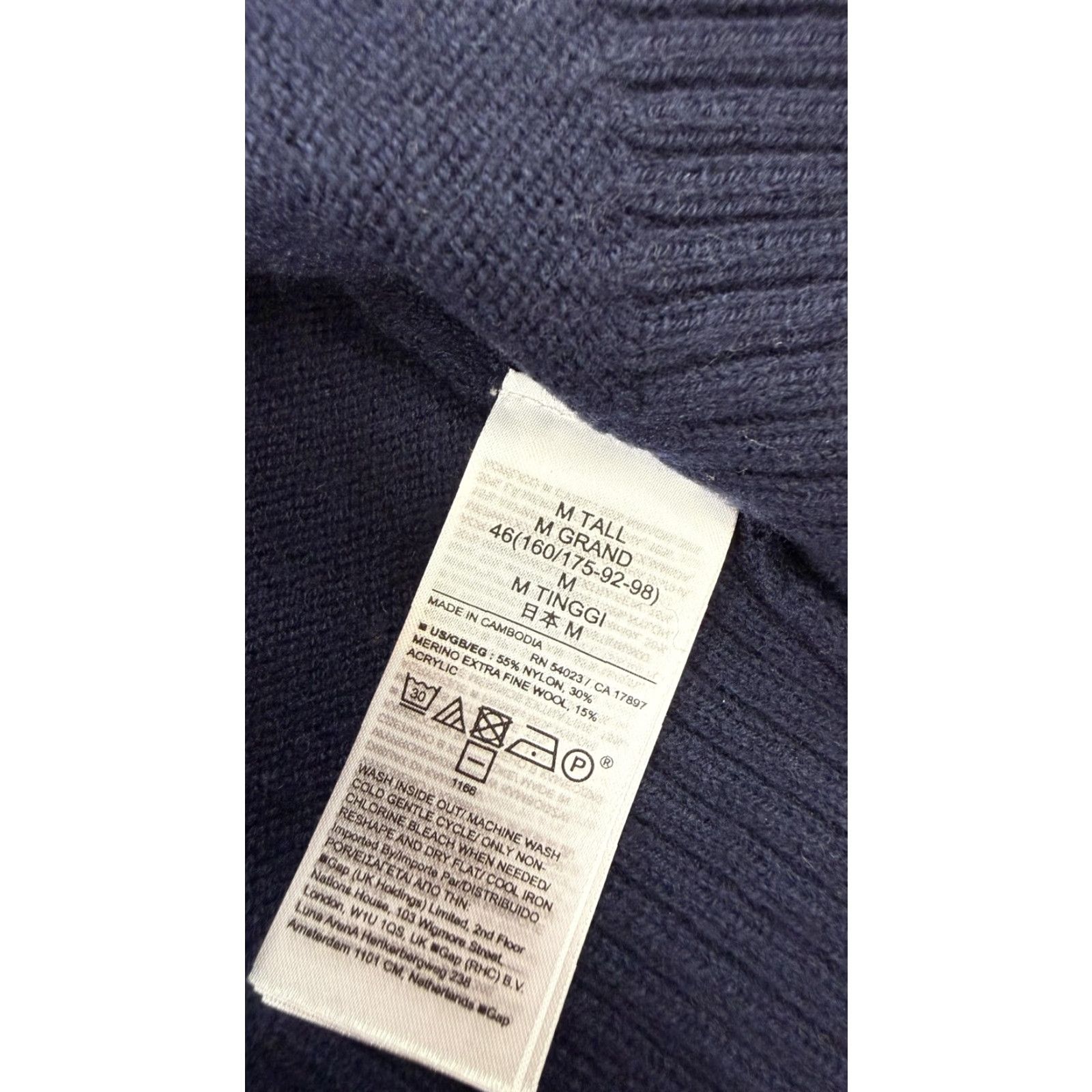 Gap Gap Sweater Womens MT Tall Navy Blue Merino Wool Blend Crewneck Knit Pullover Size M / US 6-8 / IT 42-44 - 5 Thumbnail
