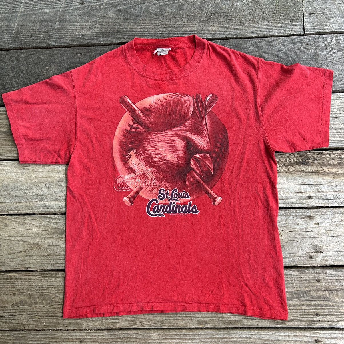 MLB × Vintage Vintage Faded St Louis Cardinals MLB Lee Sport T Shirt Size US L / EU 52-54 / 3 - 1 Thumbnail