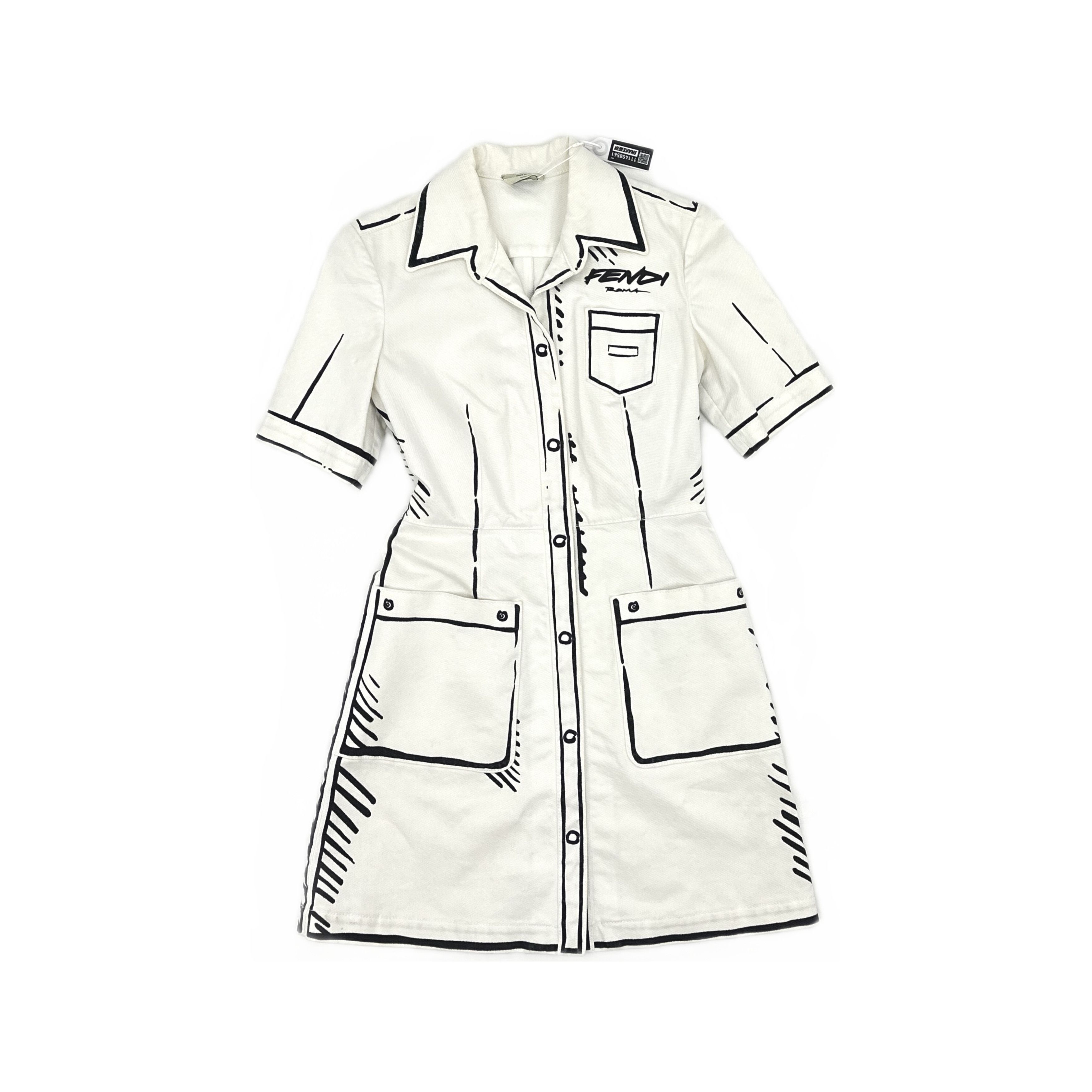 Fendi Fendi Sketch Graphic Dress Size 38 Size XS / US 0-2 / IT 36-38 - 1 Thumbnail