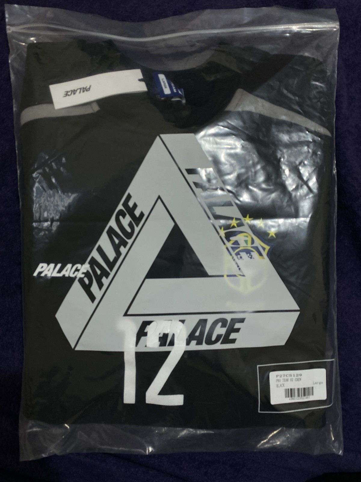 Palace Pro Team 02 Crew Black Sweatshirts Hoodies