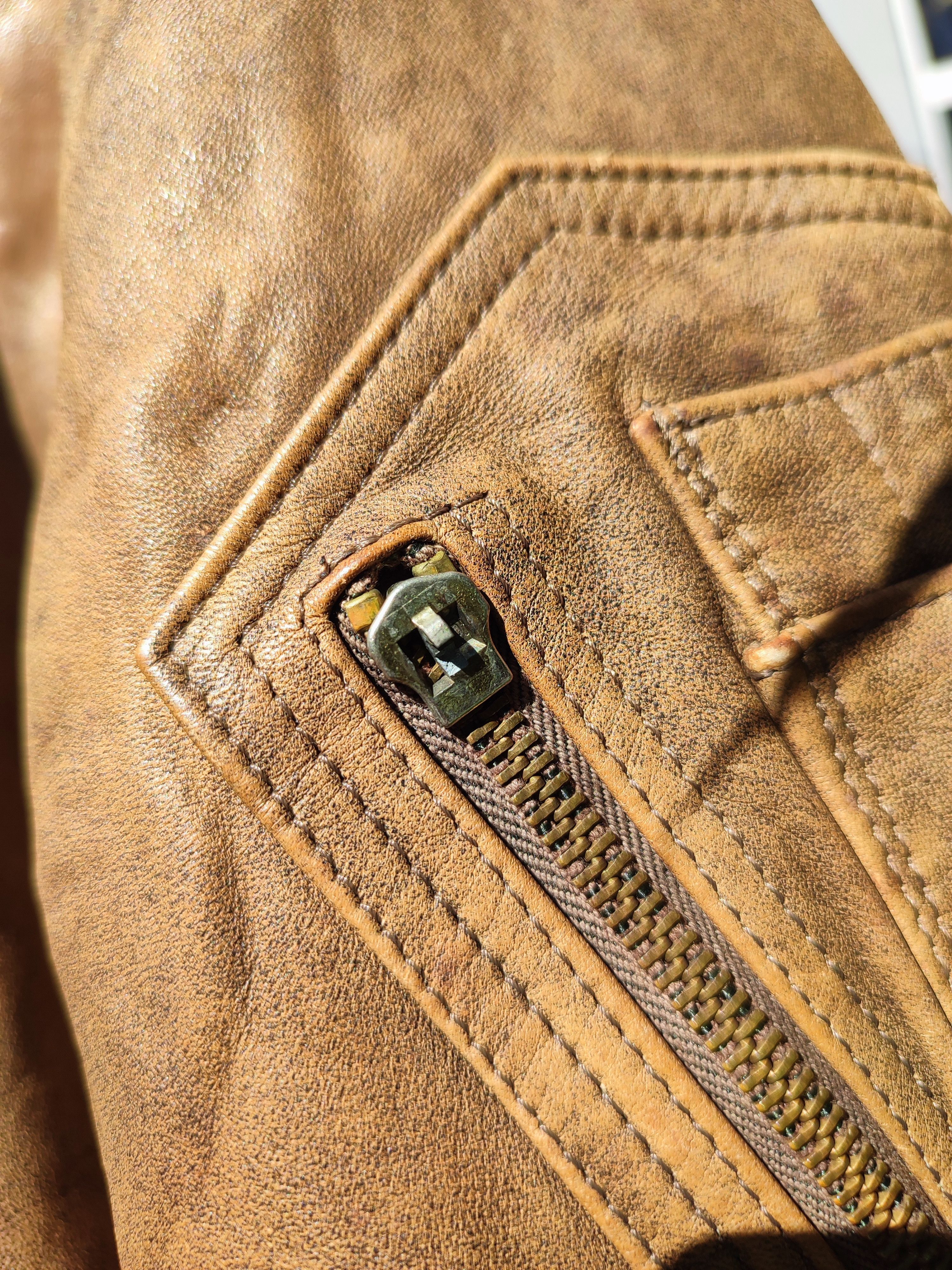 Leather × Vintage Vintage Leather Bomber Jacket Classic Aviator Style Size US L / EU 52-54 / 3 - 6 Thumbnail