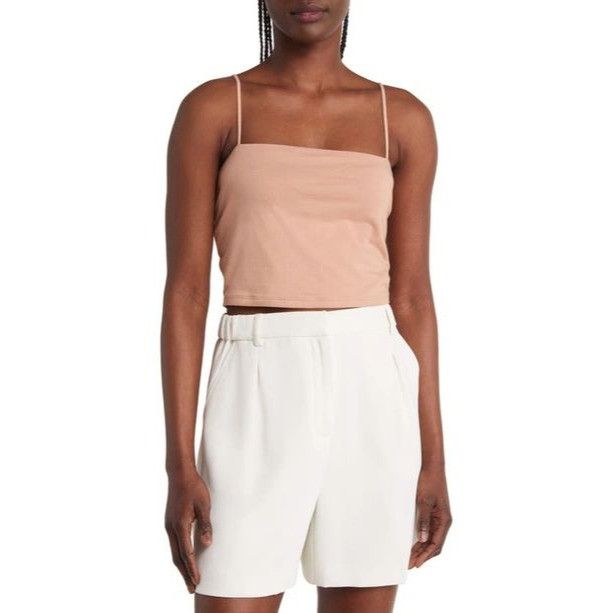 Other Open Edit Square Neck Crop Camisole In Tan Nougat, Sz. S Size S / US 4 / IT 40 - 2 Thumbnail