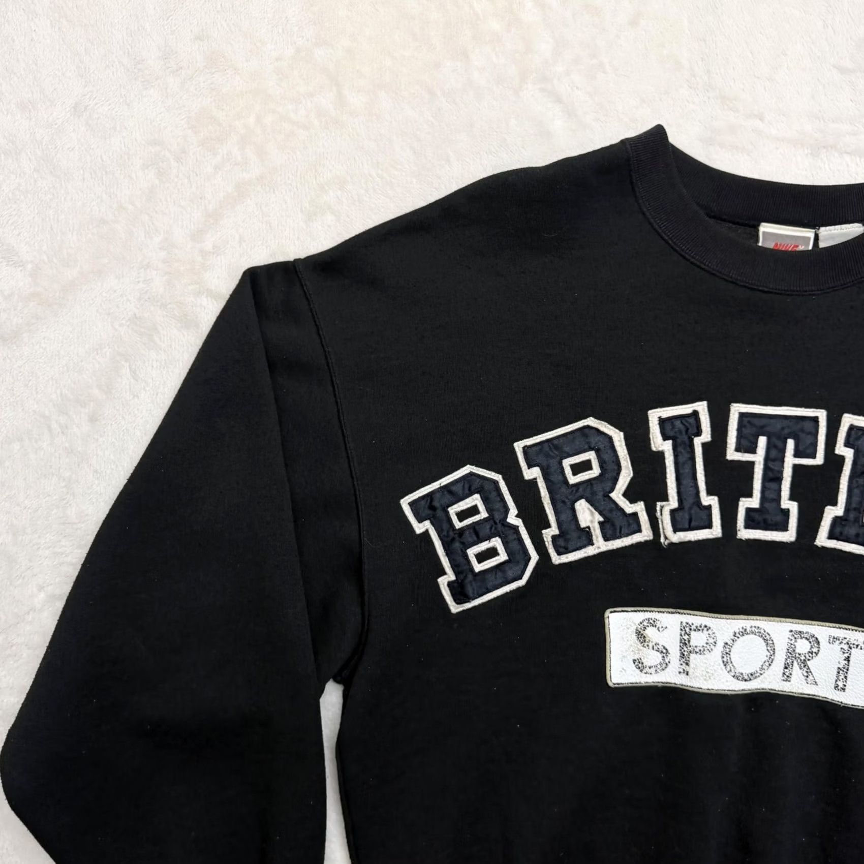 Nike VINTAGE Nike British Sport Sweatshirt Mens M Black Graphic Print Pullover Crewneck Logo Size US M / EU 48-50 / 2 - 7 Thumbnail