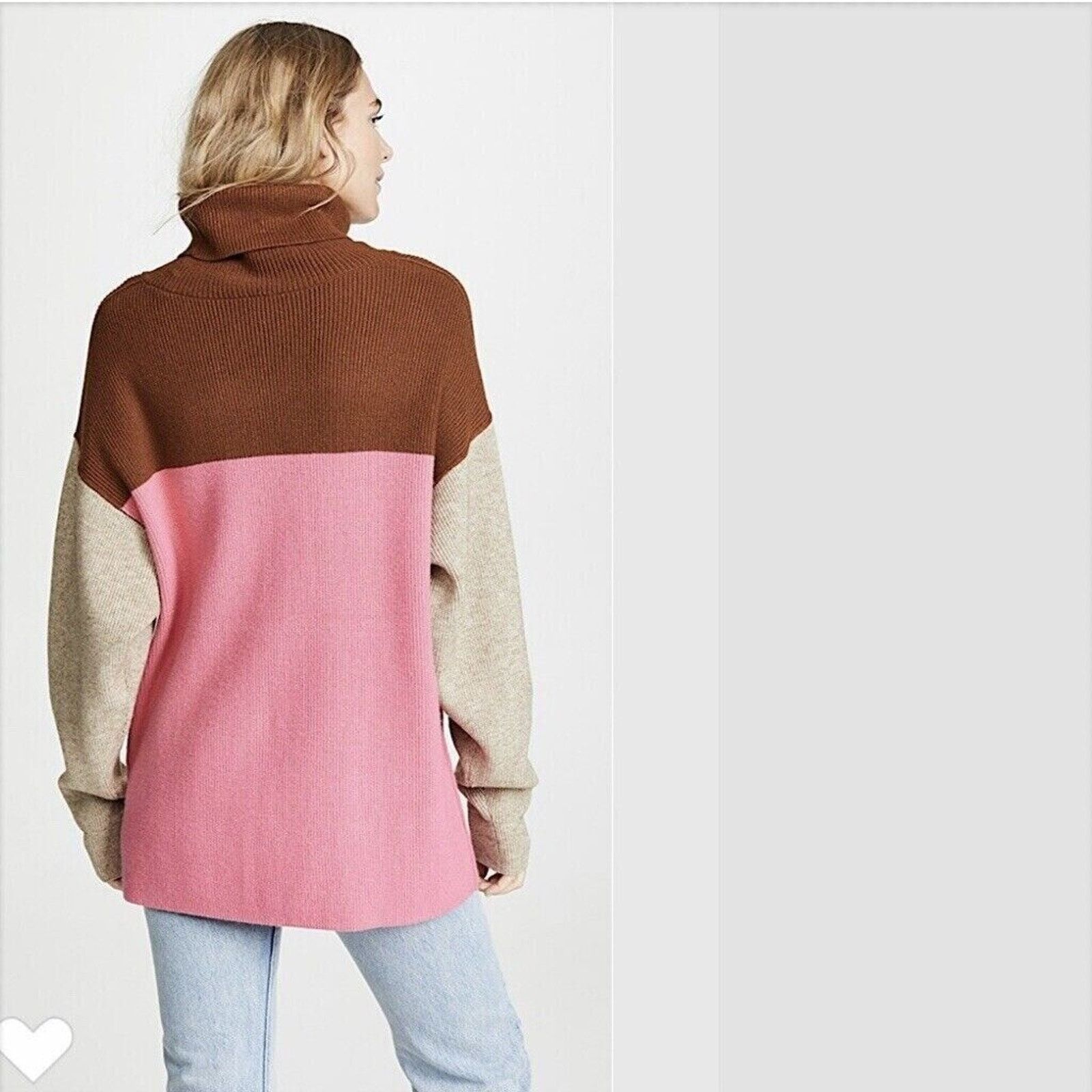 Free People FREE PEOPLE Softly Structured Colorblock Turtleneck Sweater Size S / US 4 / IT 40 - 10 Thumbnail