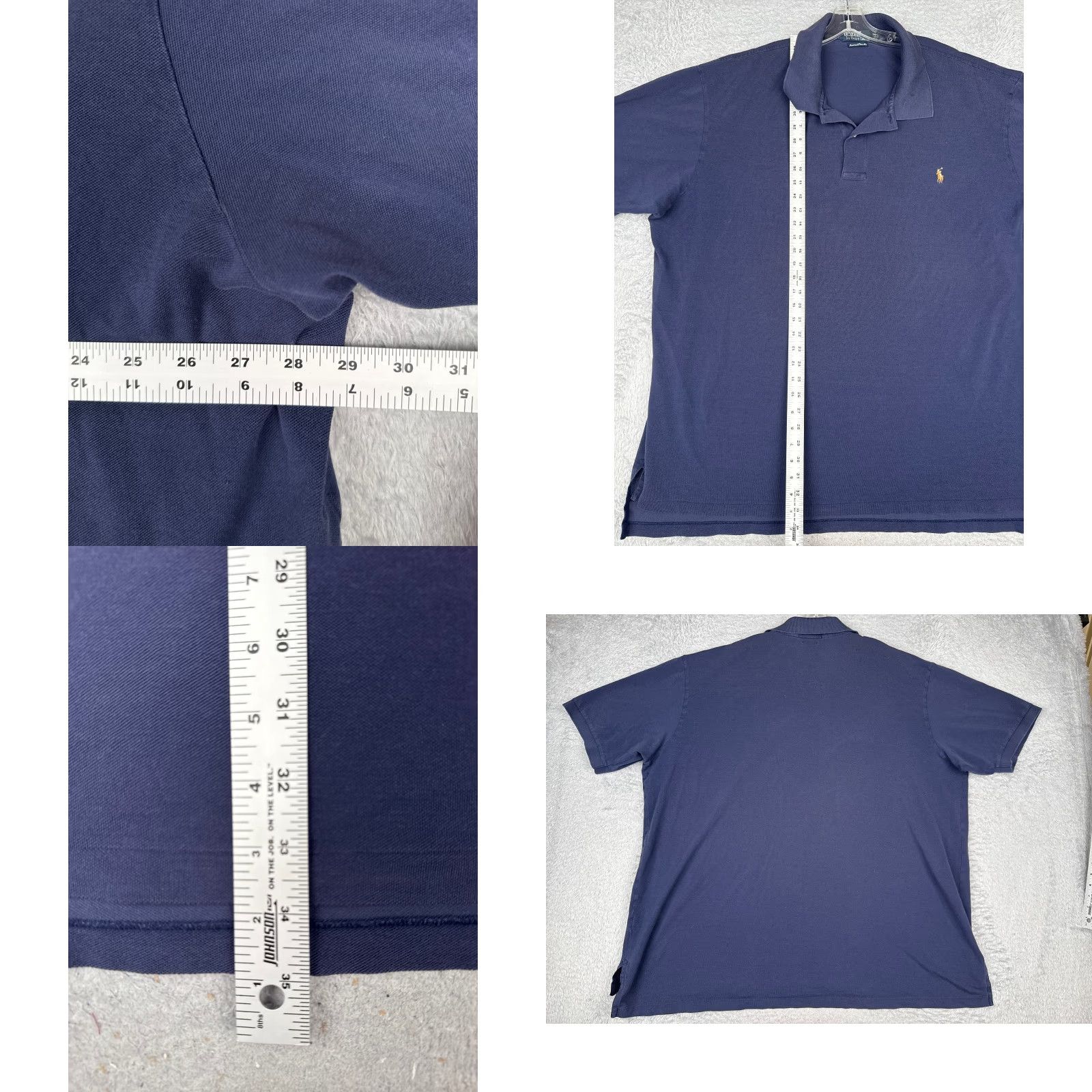 Ralph Lauren VINTAGE Ralph Lauren Polo Shirt Men 4XL Blue Short Sleeve Cotton Size US XXL / EU 58 / 5 - 8 Thumbnail