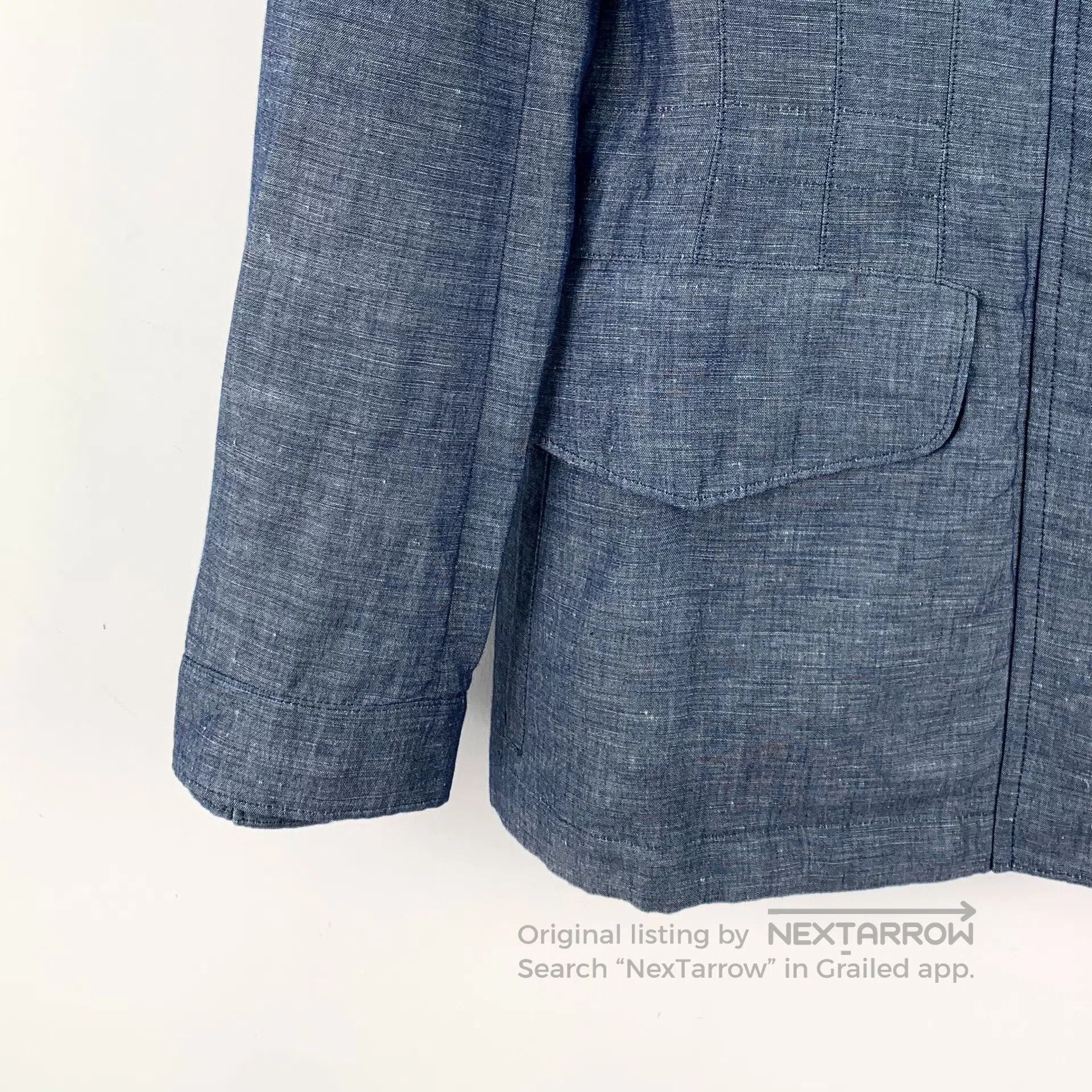 Loro Piana LORO PIANA Dark Blue Multi-pocket Linen Long Sleeve Jacket Size XS / US 0-2 / IT 36-38 - 4 Thumbnail